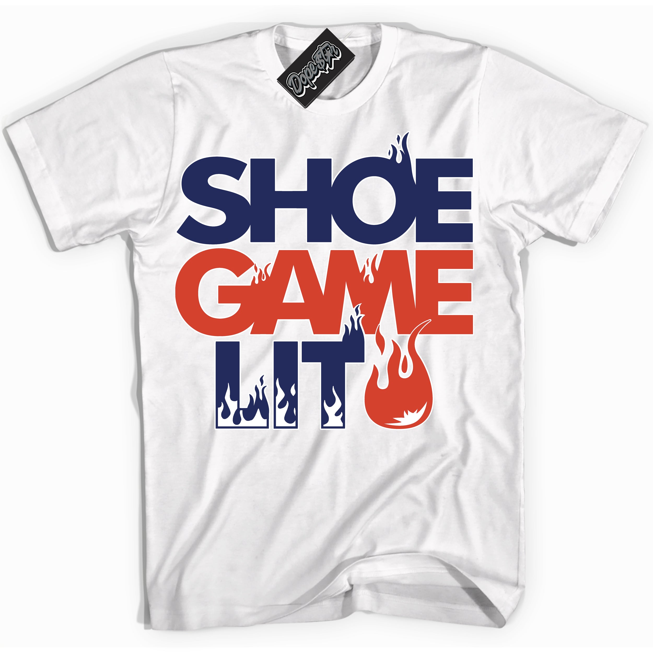 Cool White Shirt with “ Shoe Game Lit ” design that perfectly matches Knicks Sneakers.