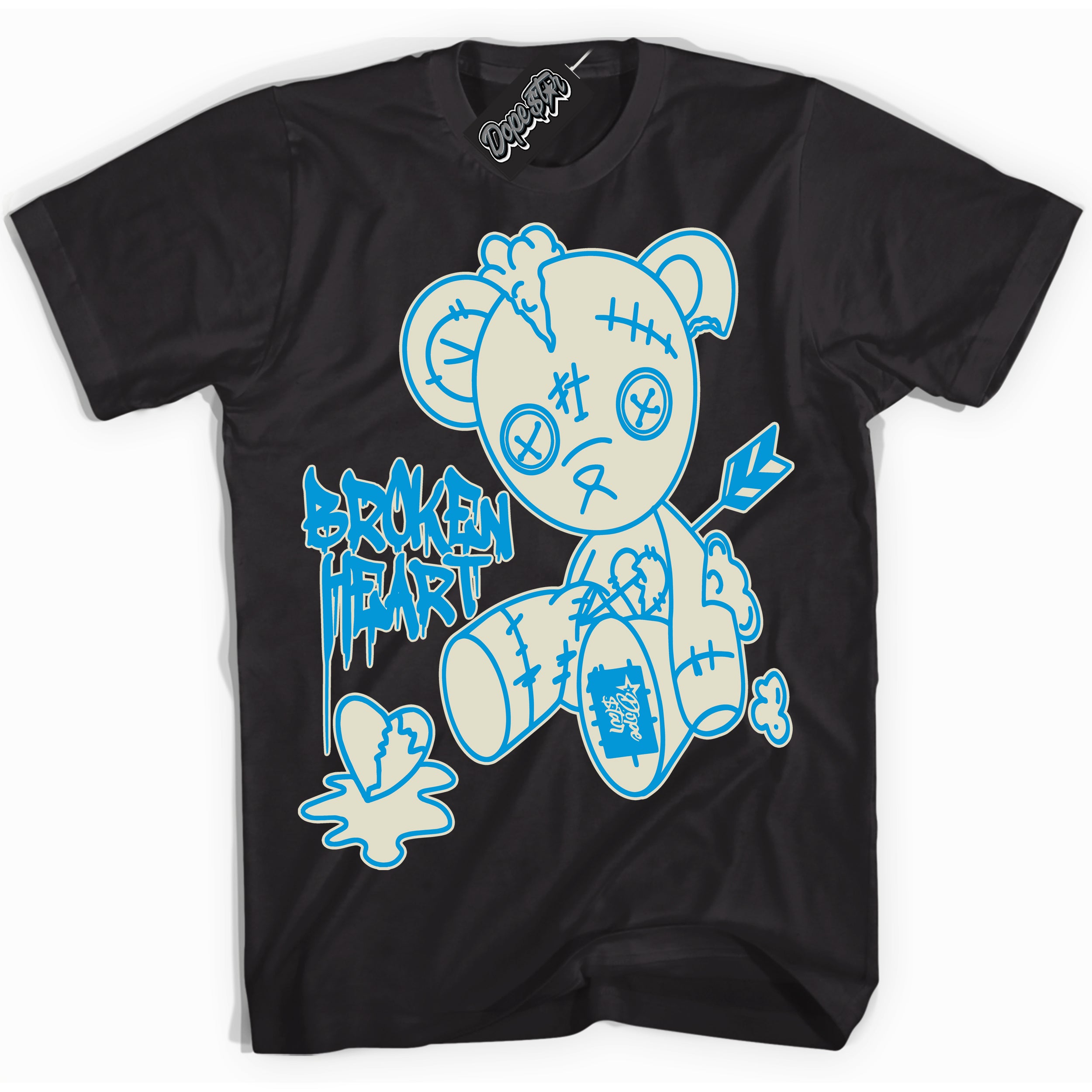 Dunk High Next Nature Light Khaki Star Blue 'Broken Heart Bear' Shirt – Black Streetwear T-Shirt | Sneaker Matching Tee for Dunk High Next Nature Light Khaki Star Blue | Urban Fashion for Broken Heart Bear | Men's & Women's Streetwear Outfit by Sneaker Shirts Outlet.
