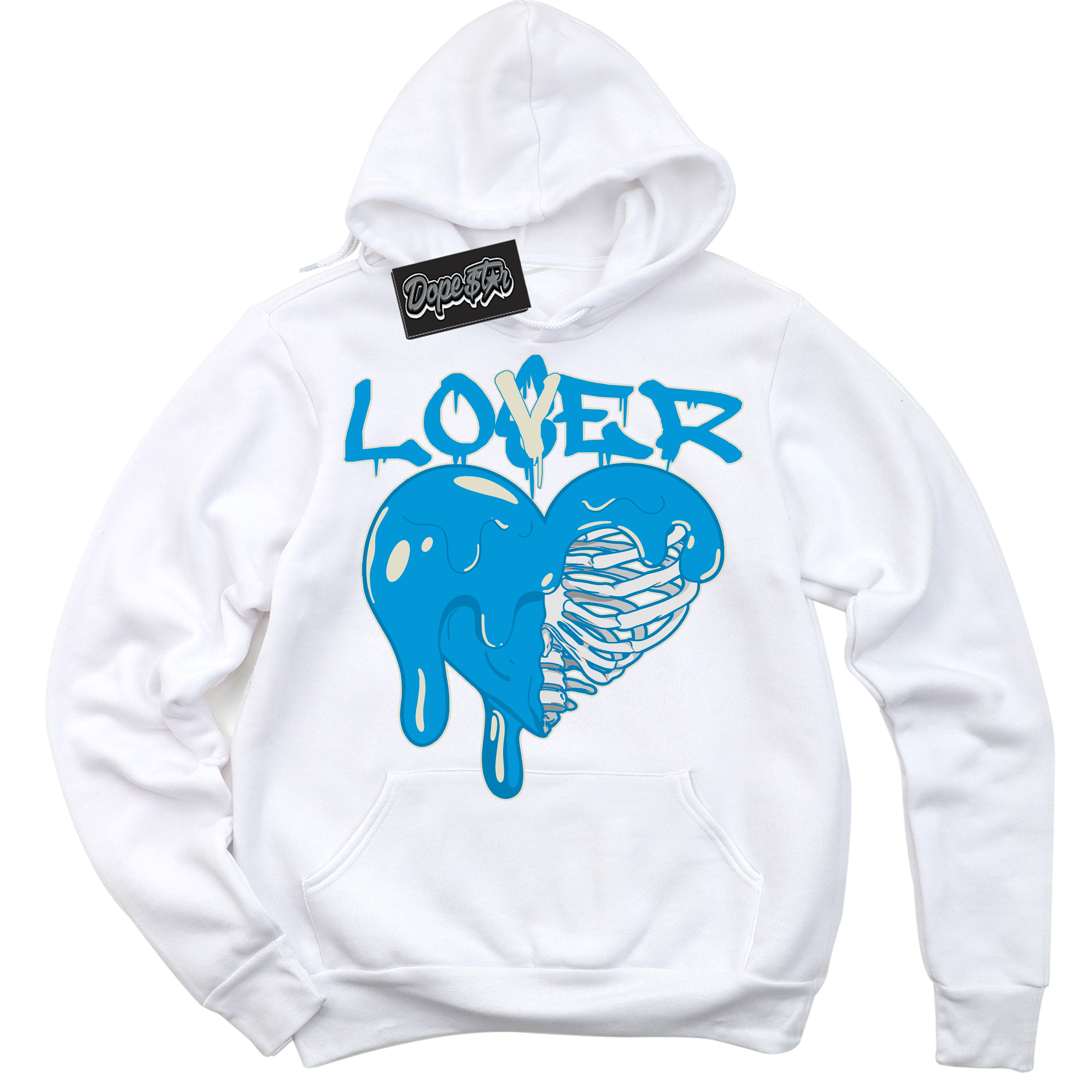 Dunk High Next Nature Light Khaki Star Blue 'Lover Loser' Hoodie – White Streetwear Sweatshirt | Sneaker Matching Hoodie for Dunk High Next Nature Light Khaki Star Blue | Urban Fashion for Lover Loser | Men's & Women's Streetwear Outfit by Sneaker Shirts Outlet.
