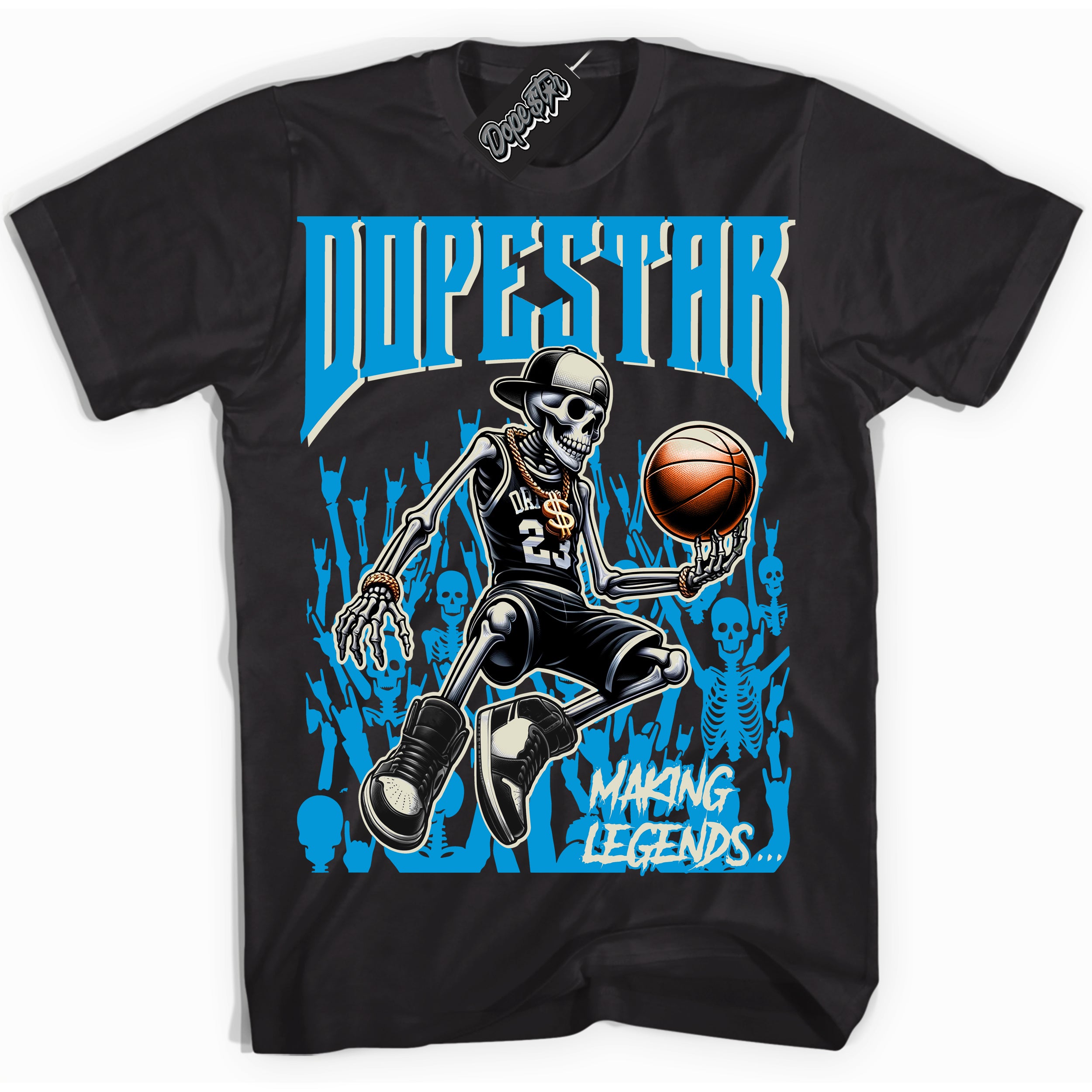 Dunk High Next Nature Light Khaki Star Blue 'Making Legends' Shirt – Black Streetwear T-Shirt | Sneaker Matching Tee for Dunk High Next Nature Light Khaki Star Blue | Men's & Women's Streetwear Outfit by Sneaker Shirts Outlet.
