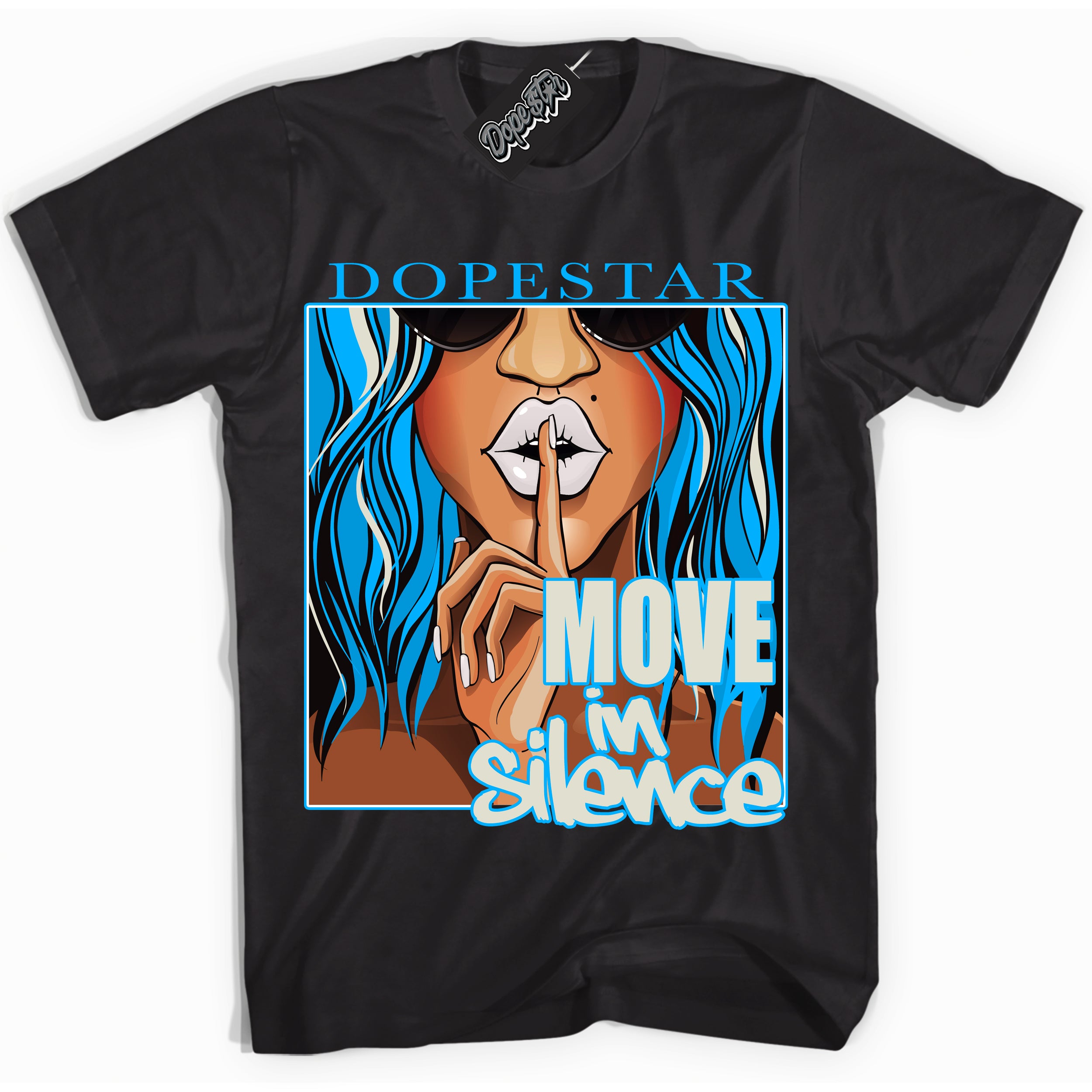 Dunk High Next Nature Light Khaki Star Blue 'Move In Silence' Shirt – Black Streetwear T-Shirt | Sneaker Matching Tee for Dunk High Next Nature Light Khaki Star Blue | Urban Fashion for Move In Silence | Men's & Women's Streetwear Outfit by Sneaker Shirts Outlet.