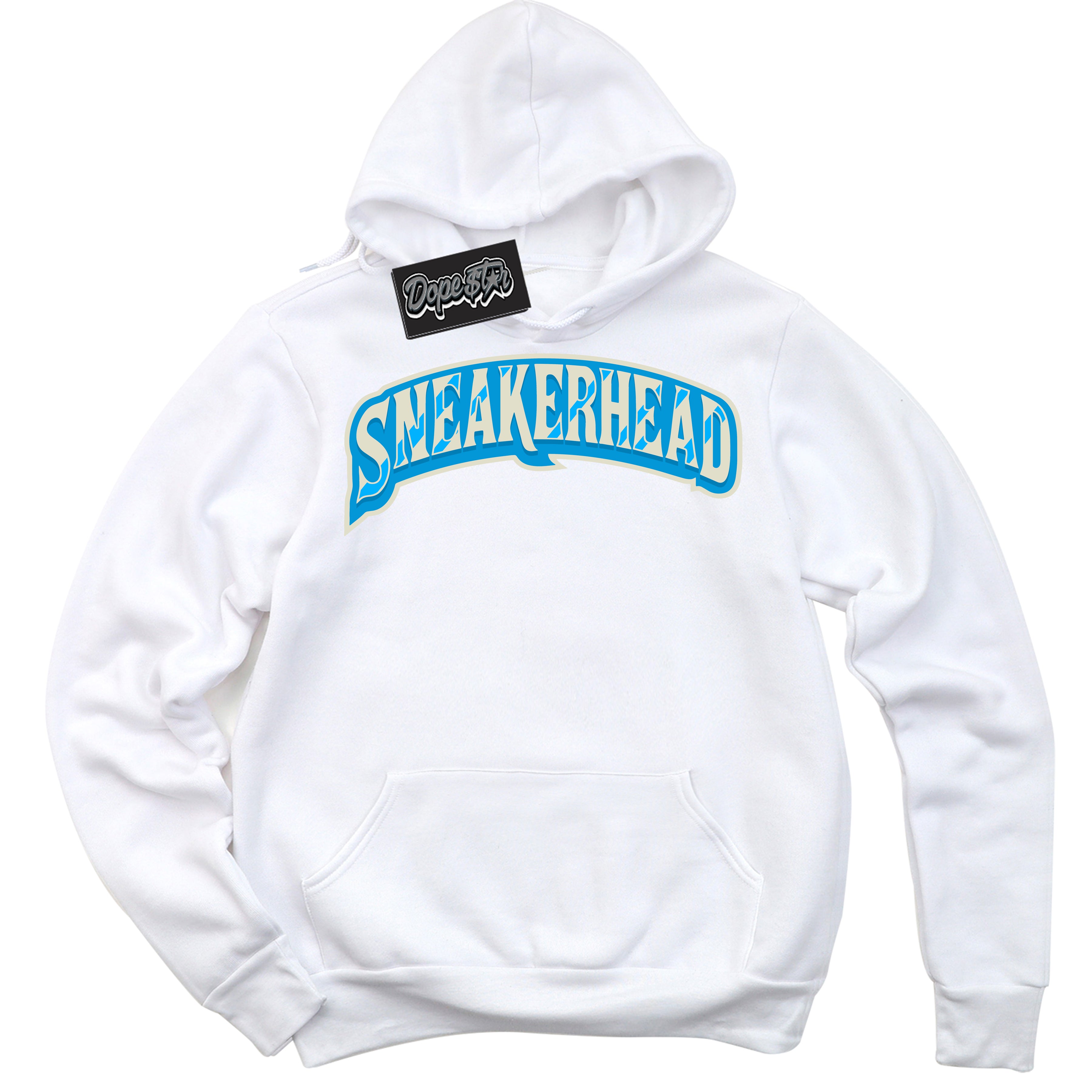 Dunk High Next Nature Light Khaki Star Blue 'Sneakerhead' Hoodie – White Streetwear Sweatshirt | Sneaker Matching Hoodie for Dunk High Next Nature Light Khaki Star Blue | Urban Fashion for Sneakerhead | Men's & Women's Streetwear Outfit by Sneaker Shirts Outlet.
