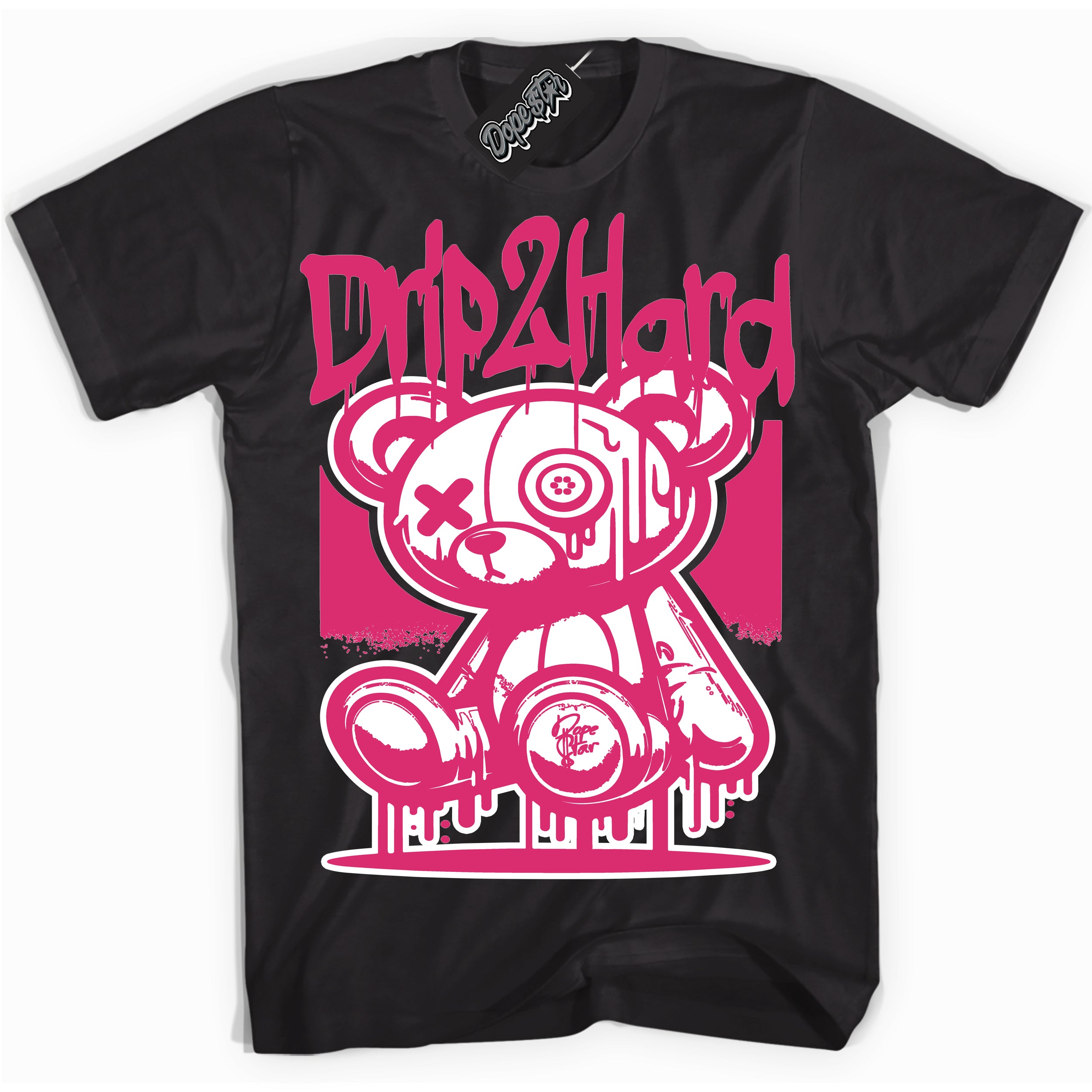 Cool Black graphic tee with “ Drip 2 Hard ” design, that perfectly matches Pink Prime