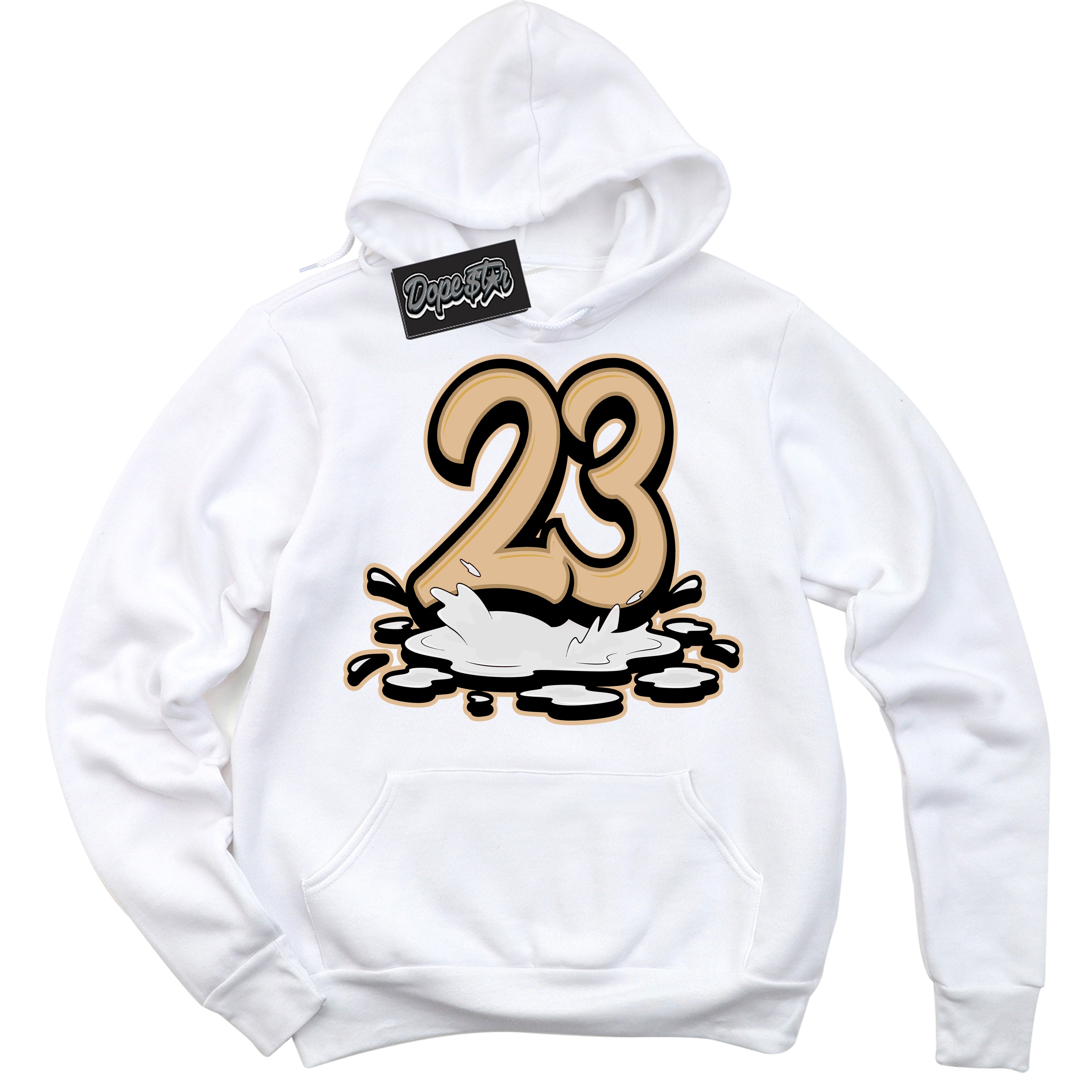 Cool White Hoodie with “23 Melting” design that Perfectly Matches Black Anthracite Sesame Dunk.