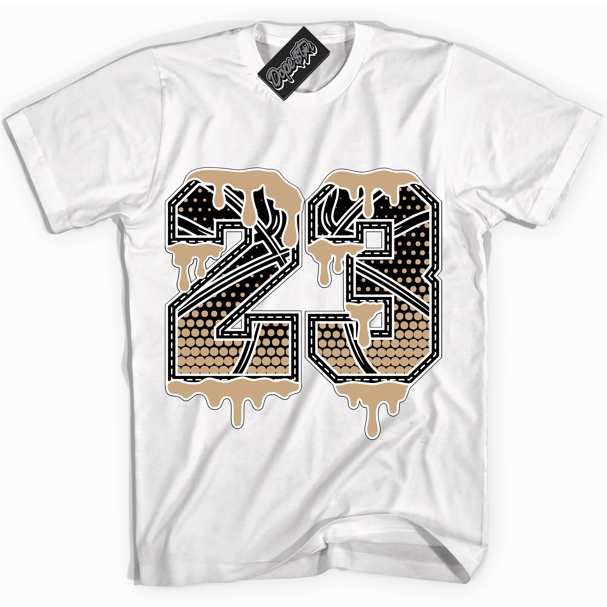 Cool White Shirt with “23 Ball” design that perfectly matches Black Anthracite Sesame Dunk.