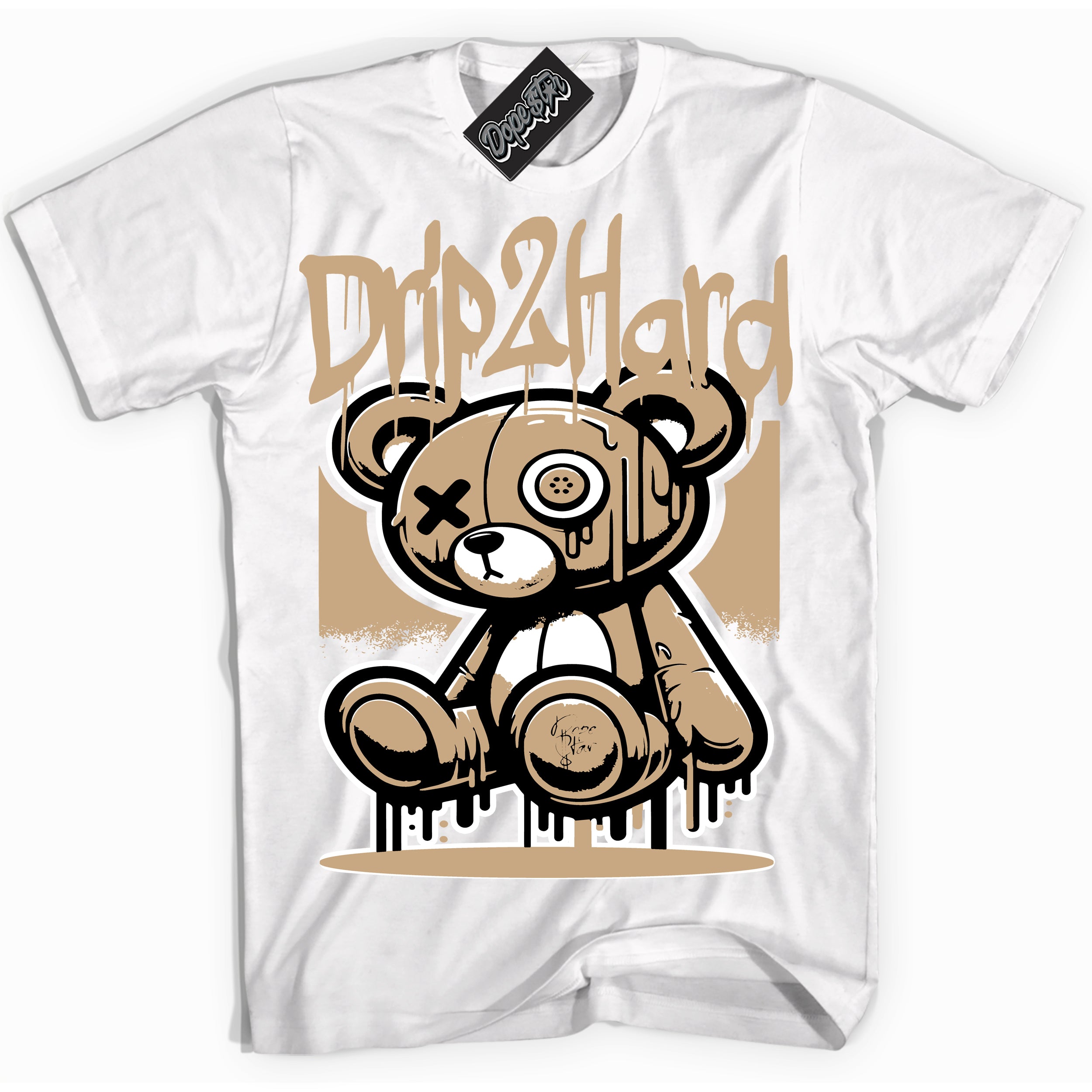 Cool White Shirt with “Drip 2 Hard” design that perfectly matches Black Anthracite Sesame Dunk.