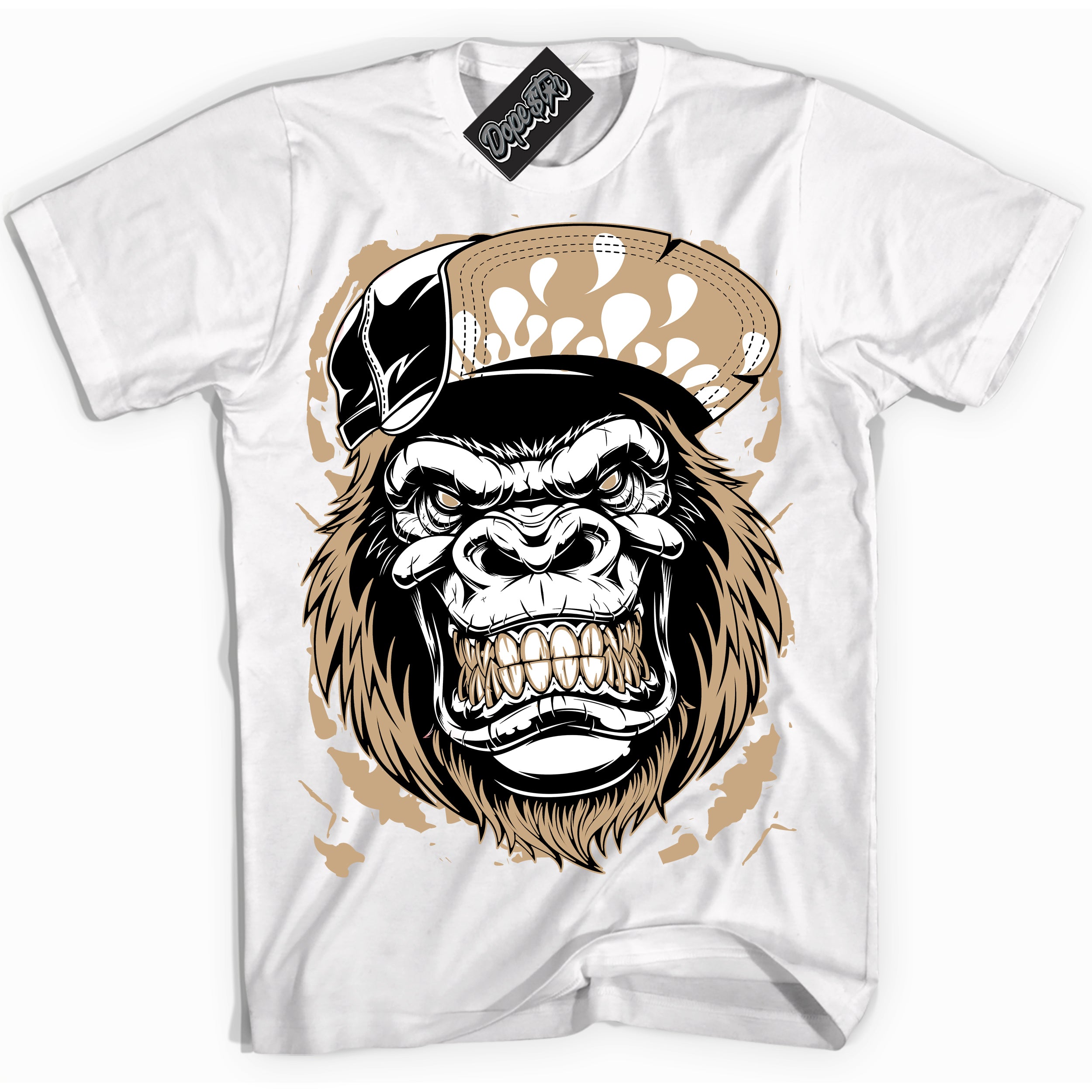 Cool White Shirt with “Gorilla Beast” design that perfectly matches Black Anthracite Sesame Dunk.