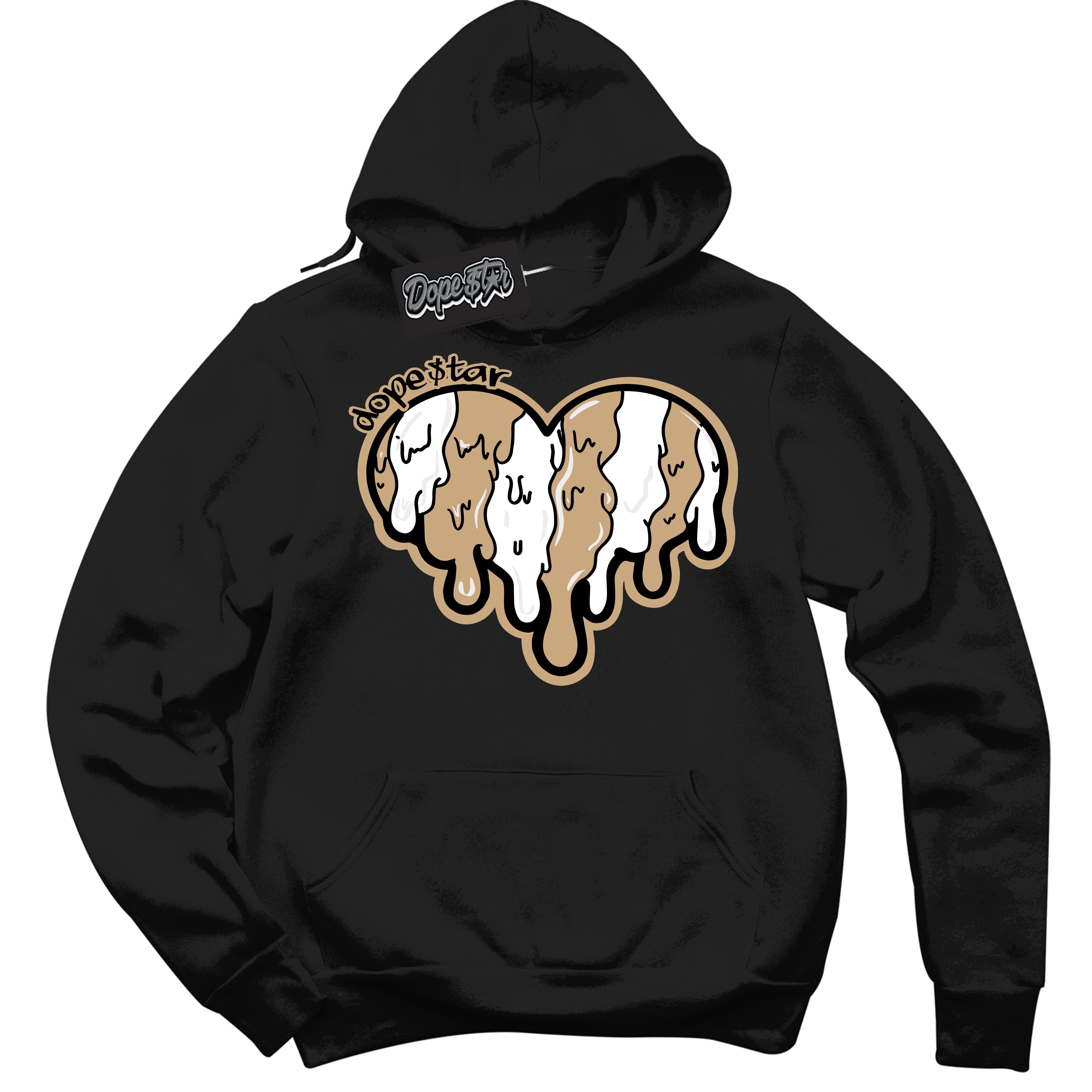 Cool Black Hoodie with “Melting Heart” design that Perfectly Matches Black Anthracite Sesame Dunk.