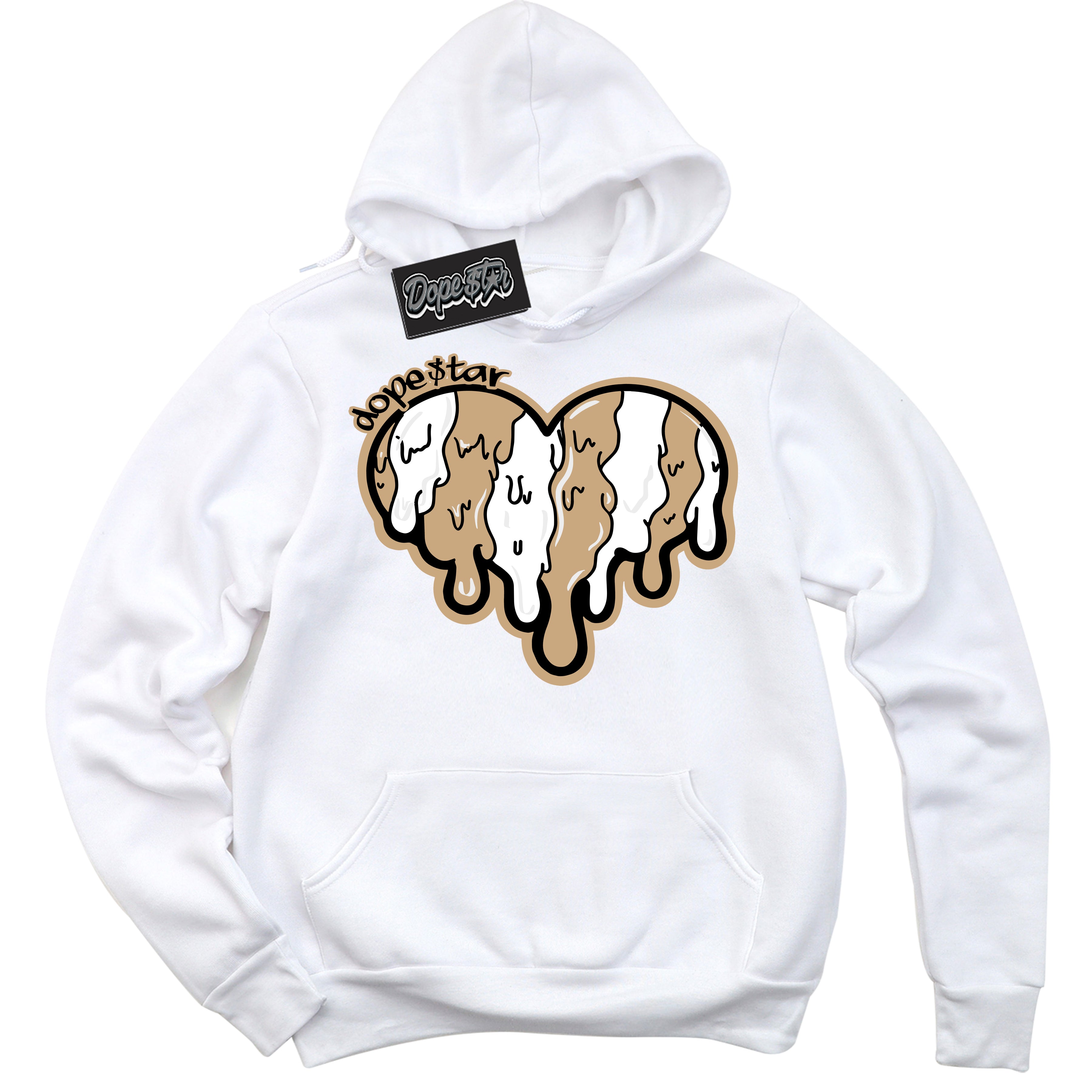 Cool White Hoodie with “Melting Heart” design that Perfectly Matches Black Anthracite Sesame Dunk.