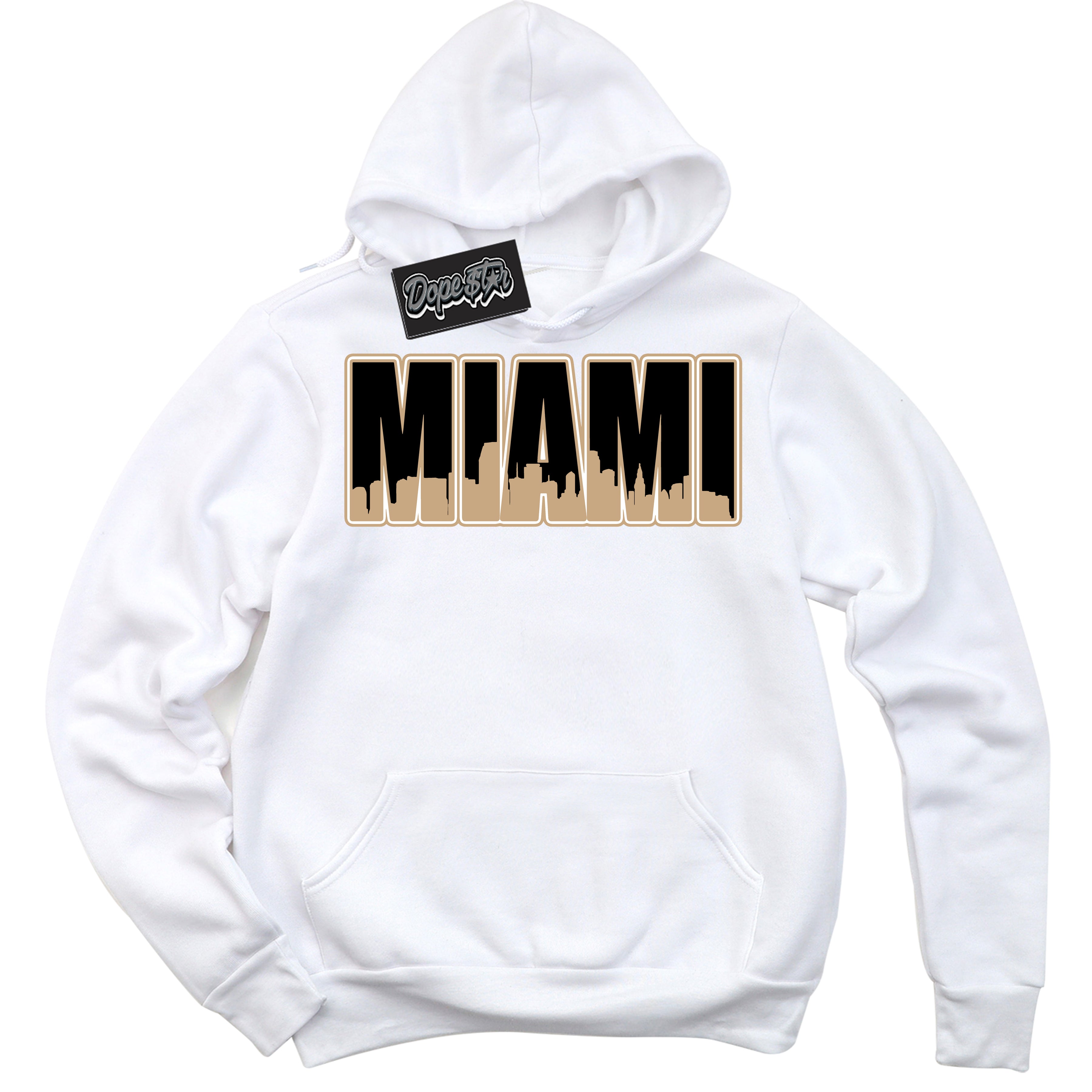 Cool White Hoodie with “Miami” design that Perfectly Matches Black Anthracite Sesame Dunk.