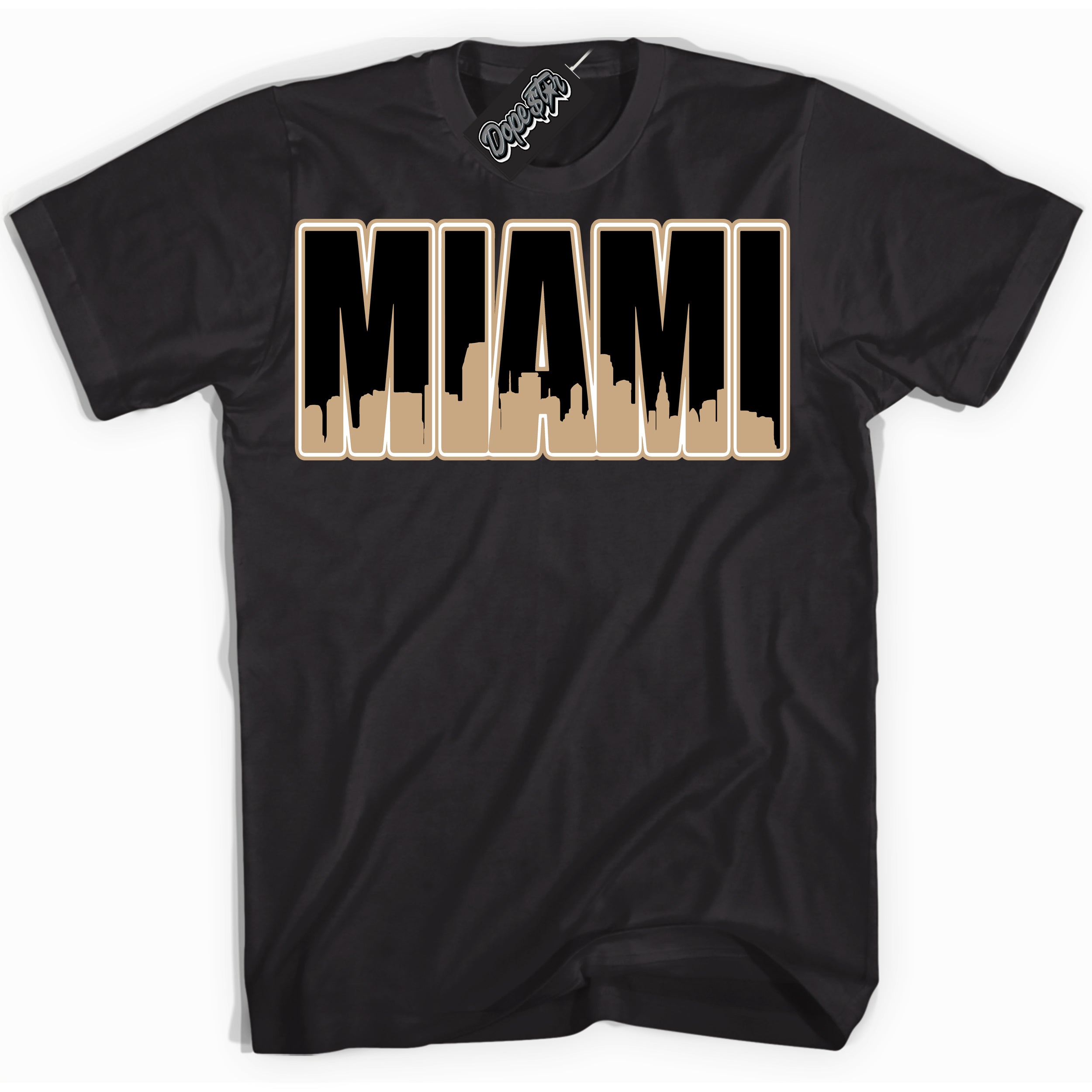 Cool Black Shirt with “Miami” design that perfectly matches Black Anthracite Sesame Dunk.