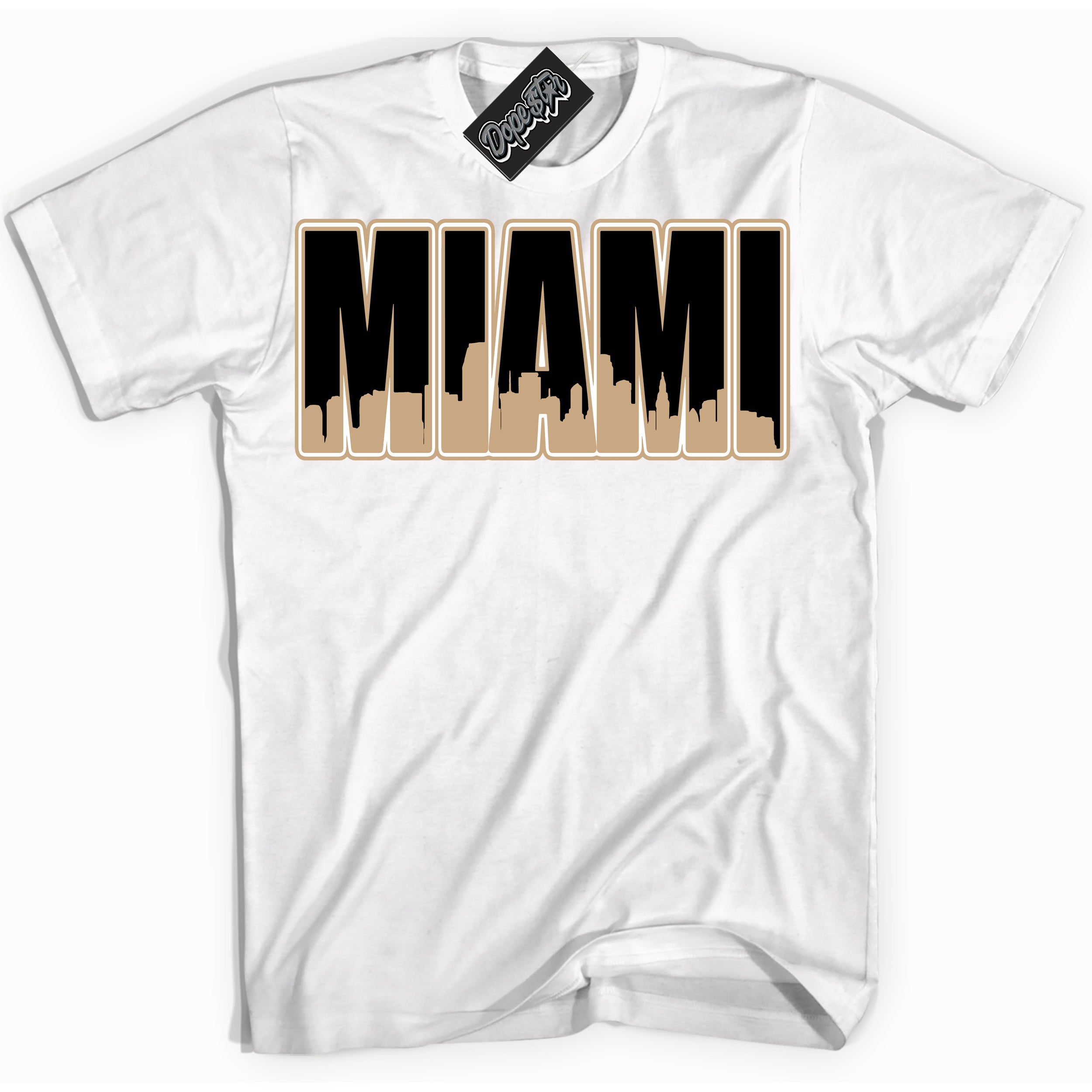 Cool White Shirt with “Miami” design that perfectly matches Black Anthracite Sesame Dunk.