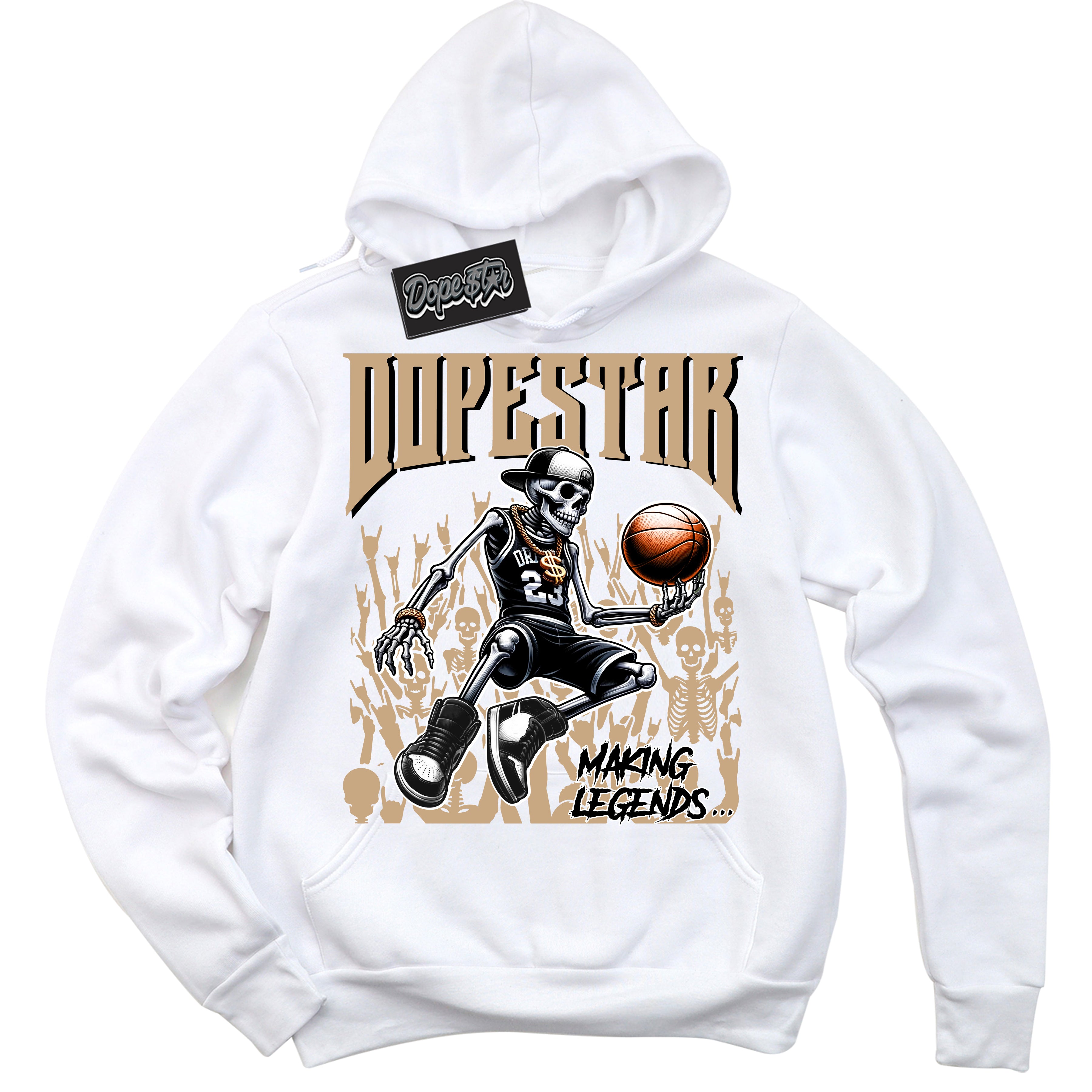 Cool White Hoodie with “Making Legends” design that Perfectly Matches Black Anthracite Sesame Dunk.