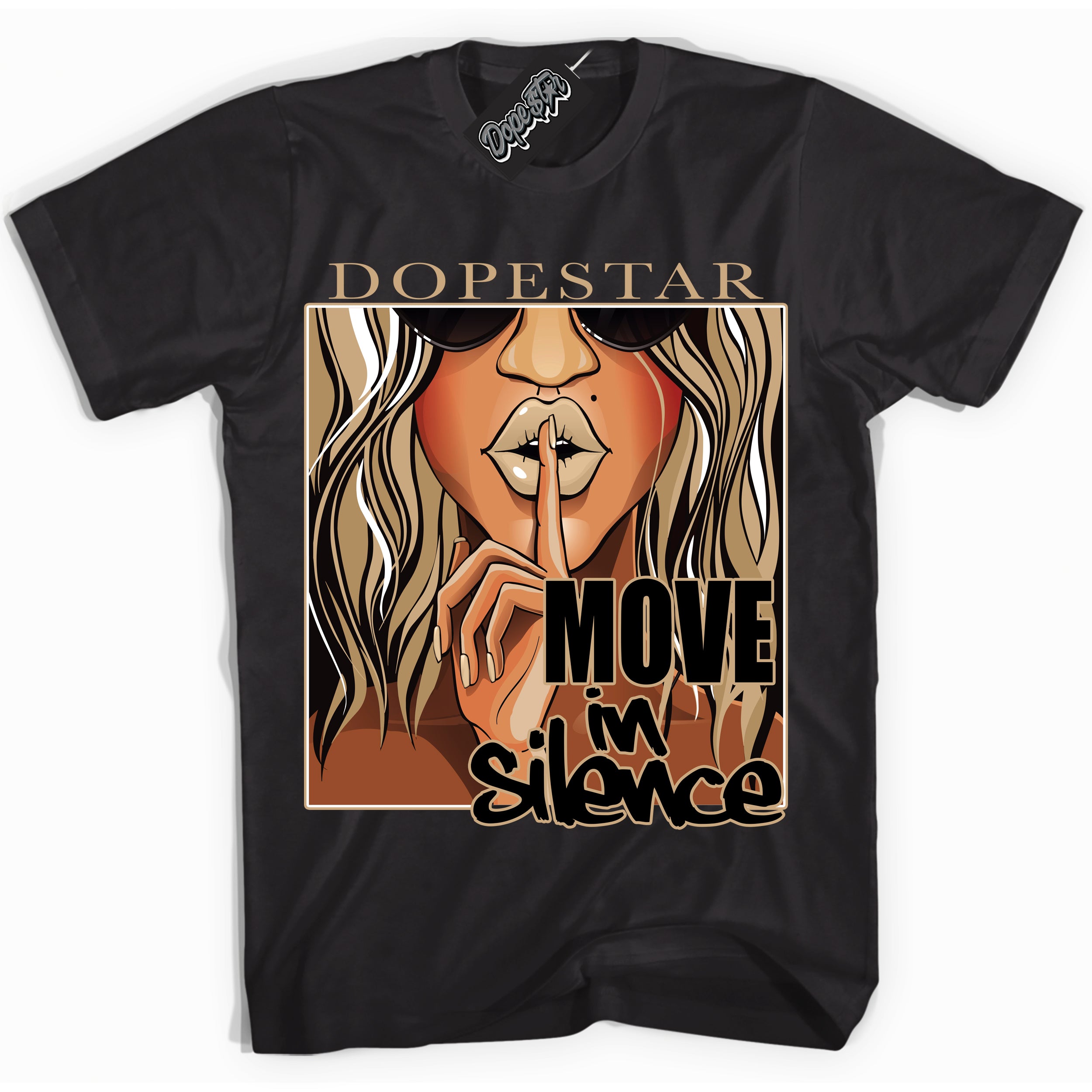 Cool Black Shirt with “Move In Silence” design that perfectly matches Black Anthracite Sesame Dunk.