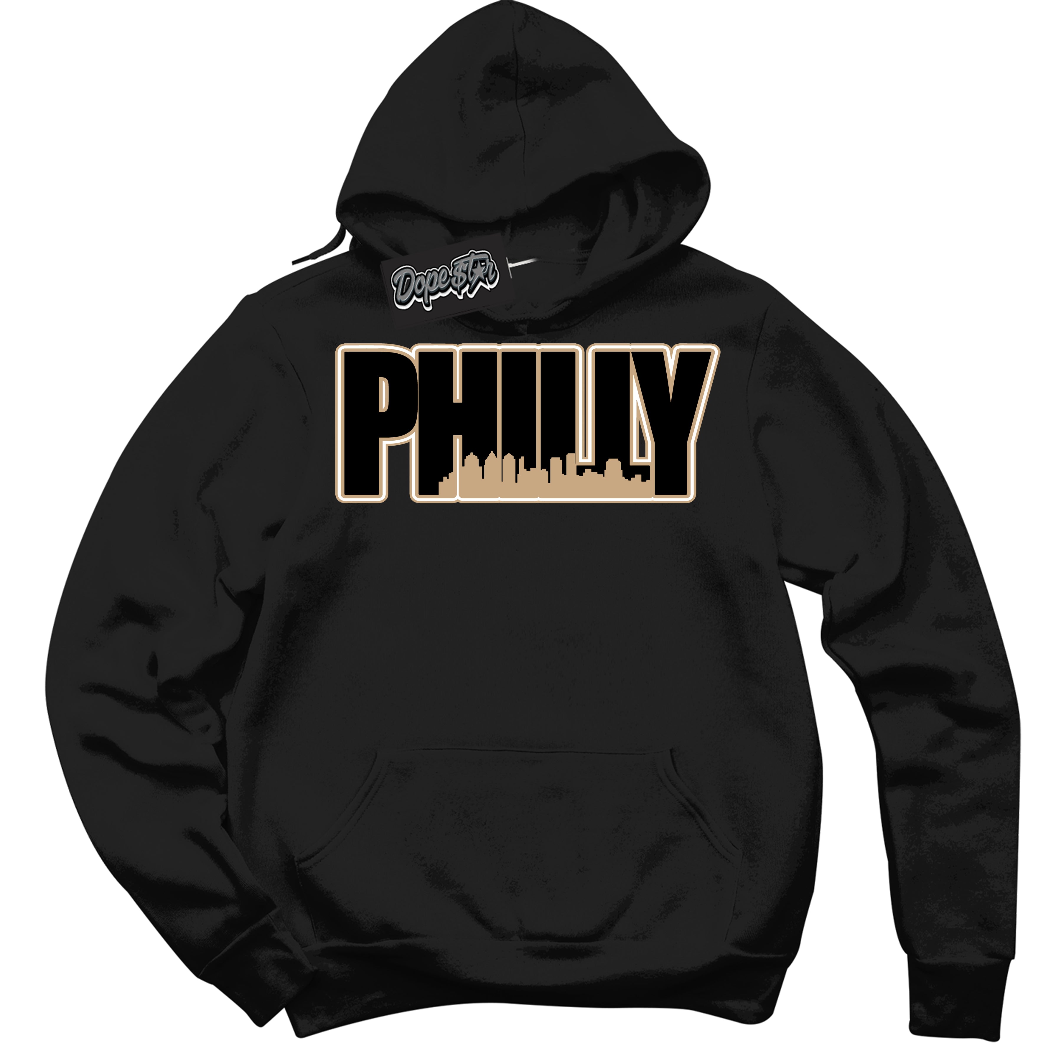 Cool Black Hoodie with “Philly” design that Perfectly Matches Black Anthracite Sesame Dunk Dunk.