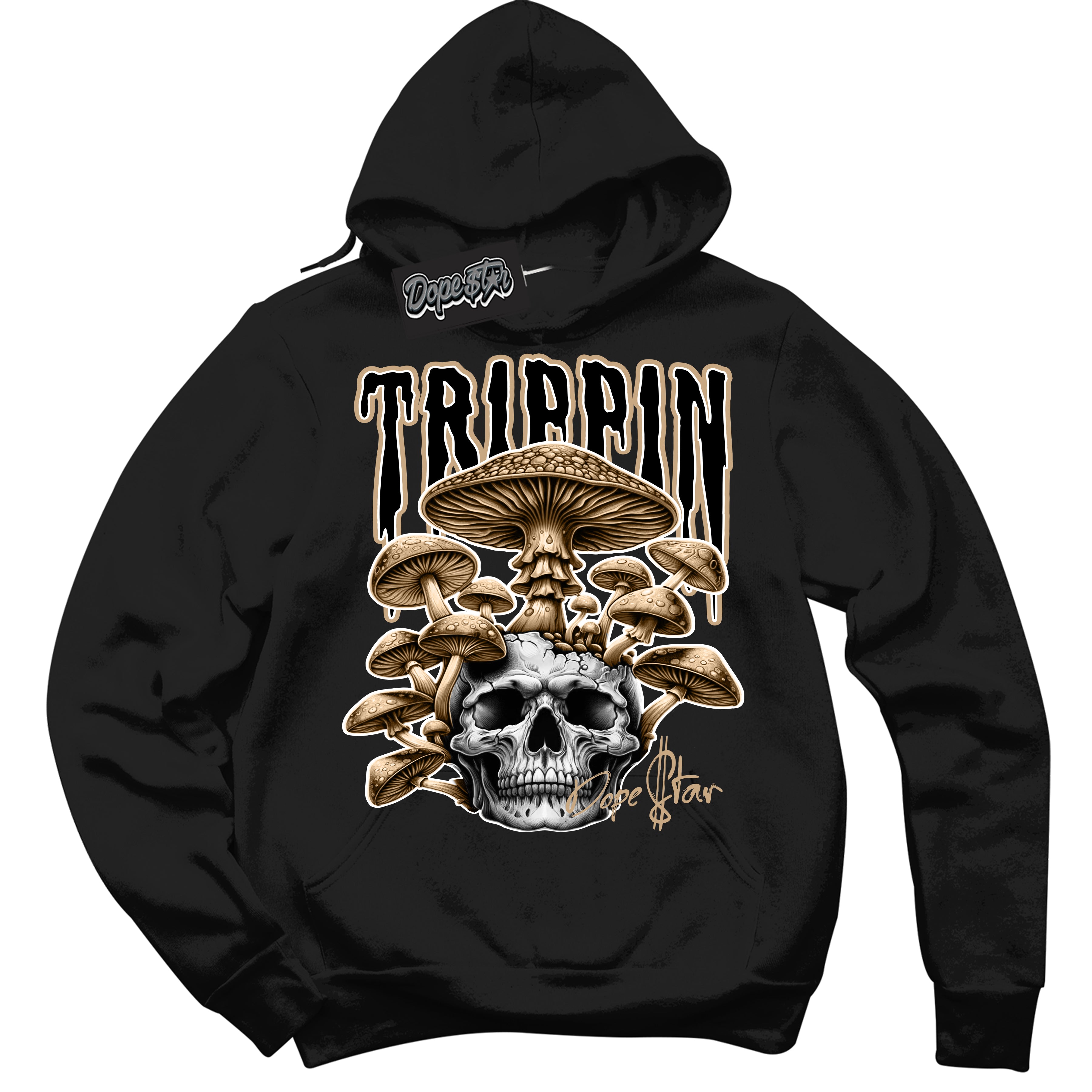 Cool Black Hoodie with “Trippin” design that Perfectly Matches Black Anthracite Sesame Dunk Dunk.