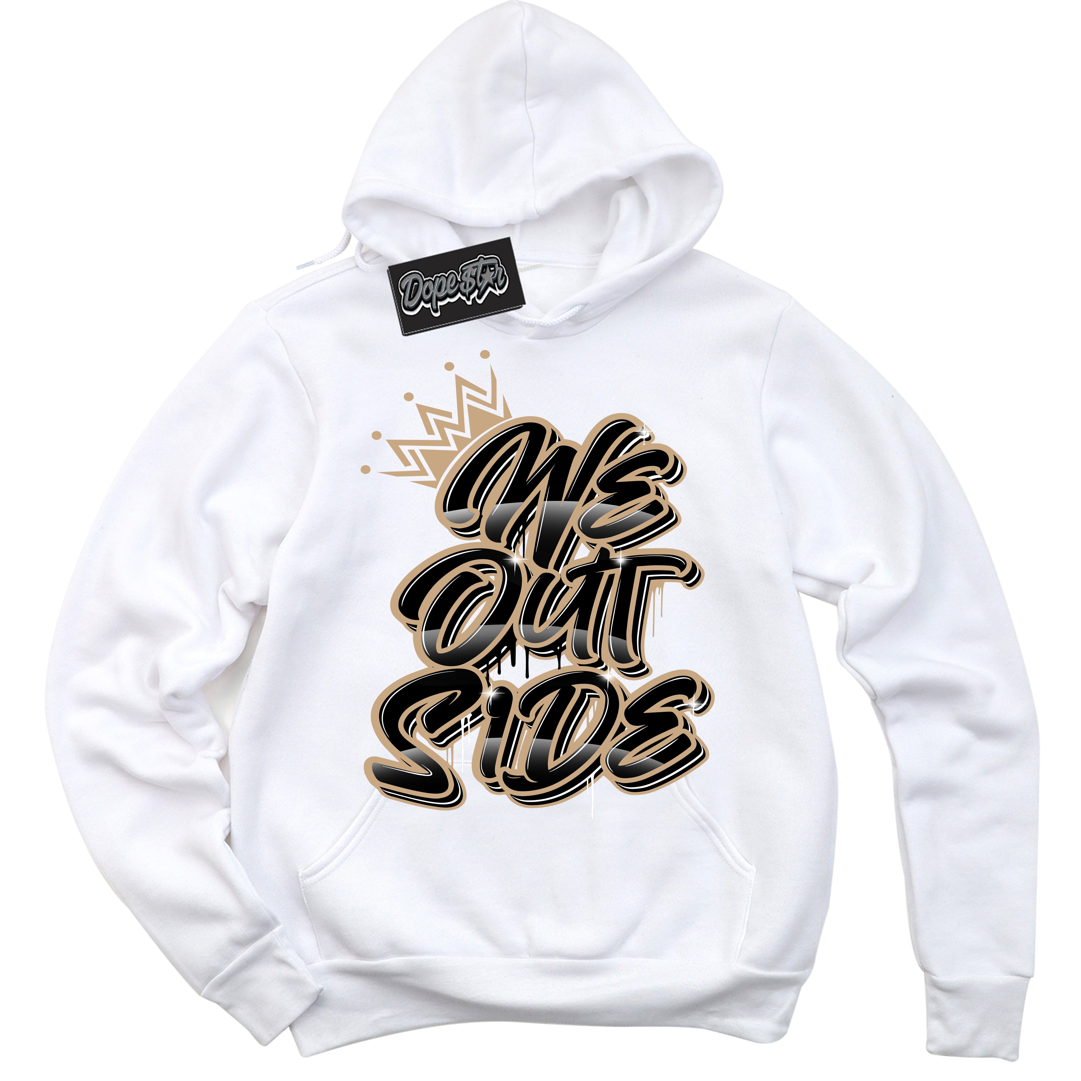 Cool White Hoodie with “We Outside” design that Perfectly Matches Black Anthracite Sesame Dunk.