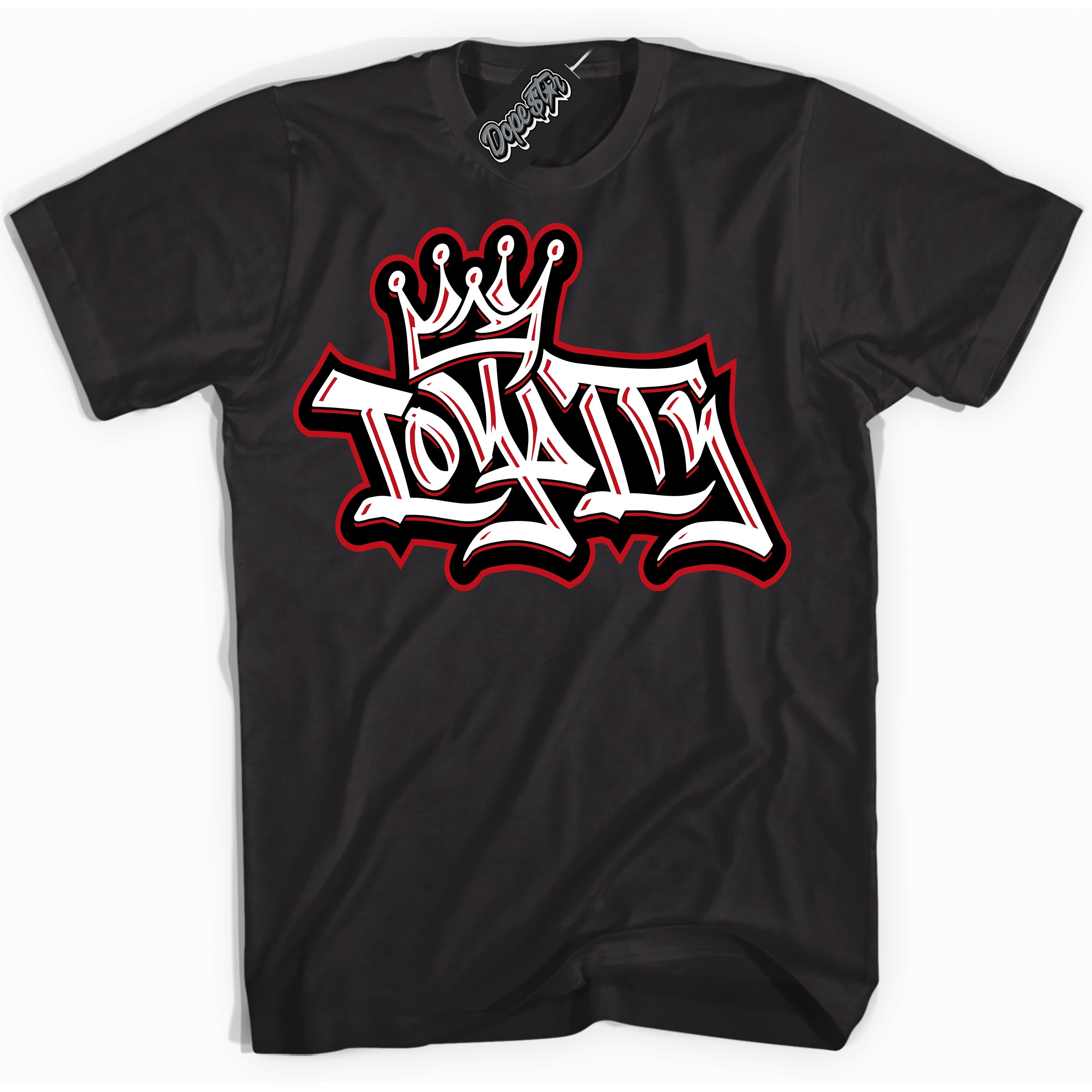 Cool Black Shirt with “ Loyalty Crown ” design that perfectly matches Black Dragon Red Dunk.
