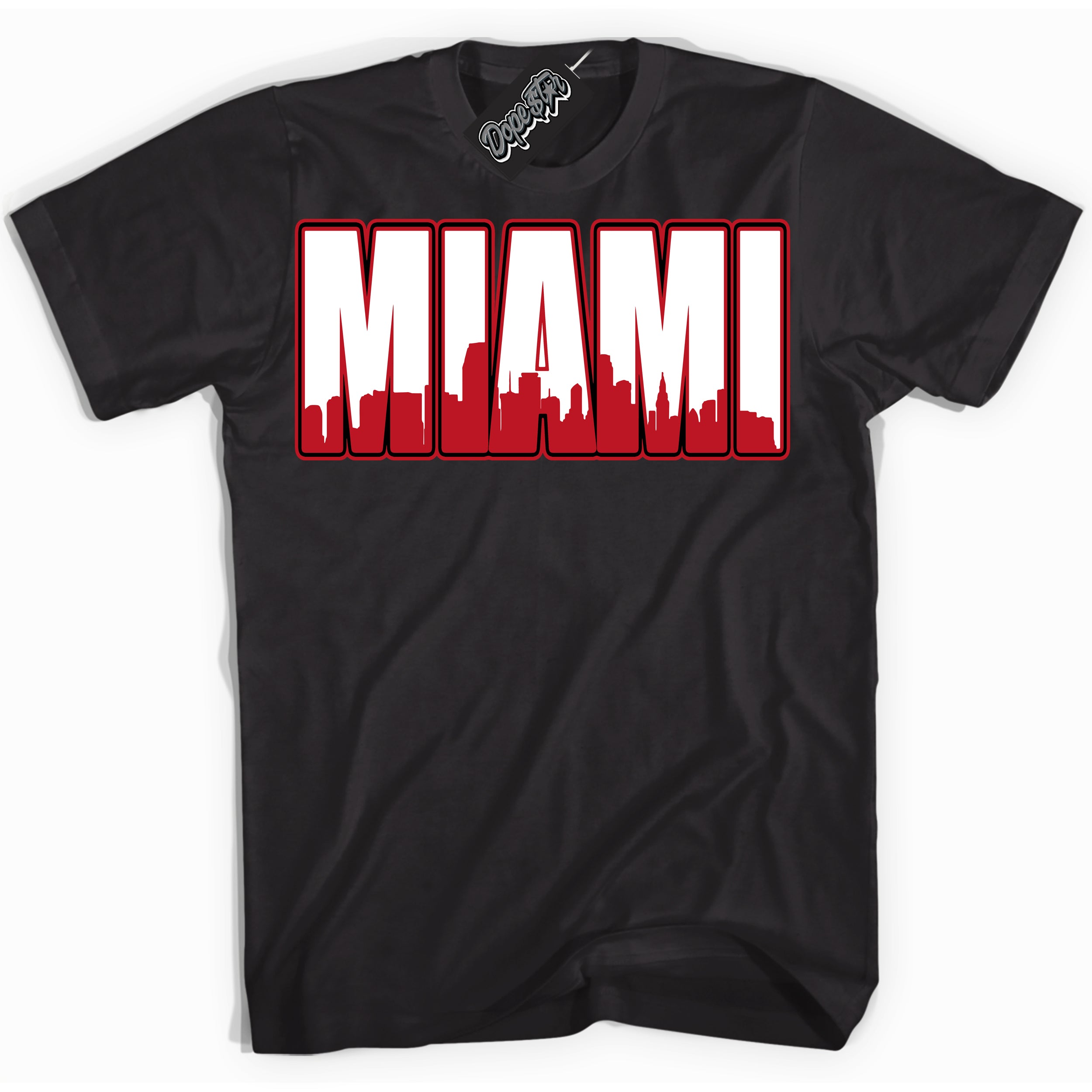 Cool Black Shirt with “ Miami ” design that perfectly matches Black Dragon Red Dunk.
