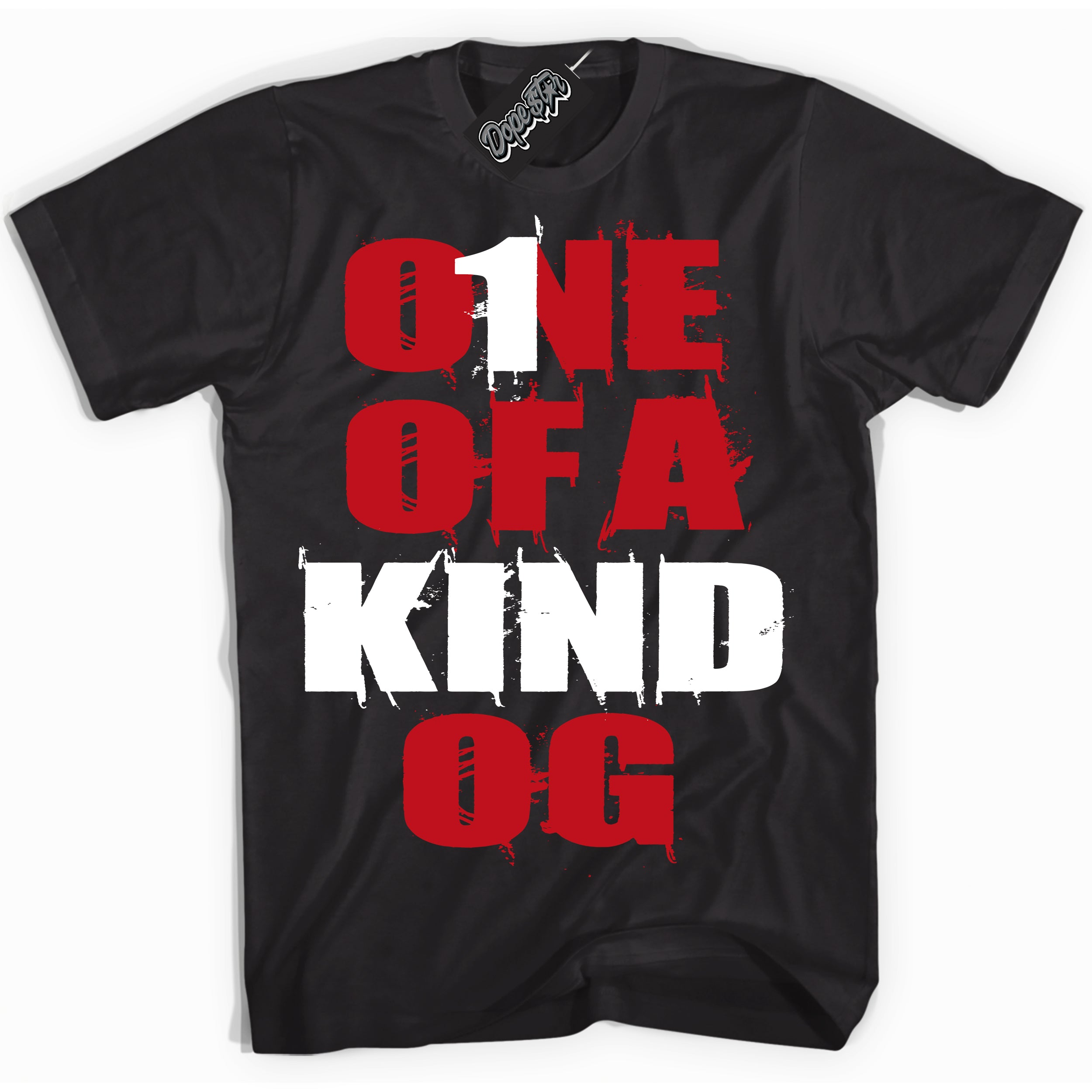 Cool Black Shirt with “ One Of A Kind ” design that perfectly matches Black Dragon Red Dunk.
