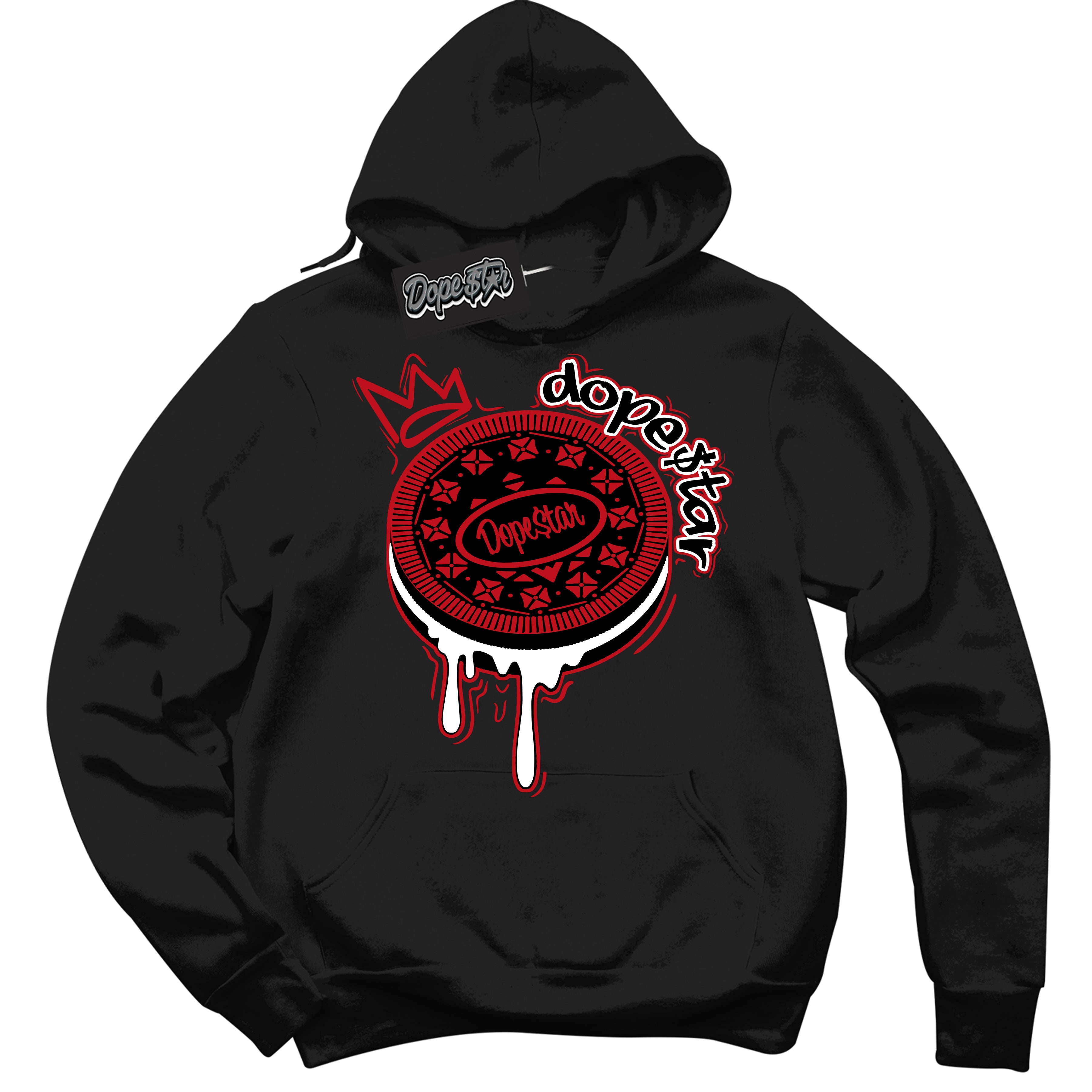 Cool Black Hoodie with “ Oreo DS ”  design that Perfectly Matches Black Dragon Red Dunk.
