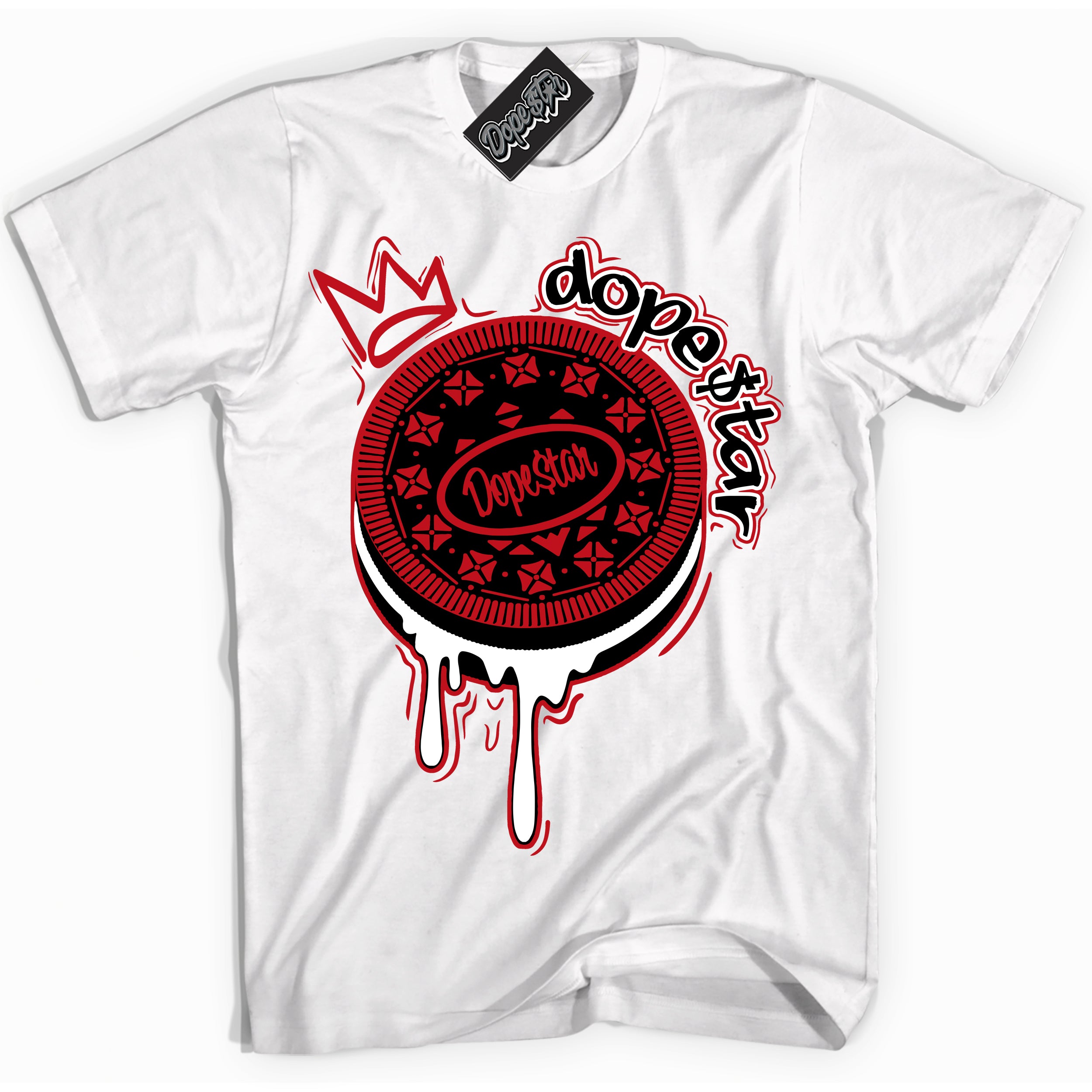 Cool White Shirt with “ Oreo DS ” design that perfectly matches Black Dragon Red Dunk.