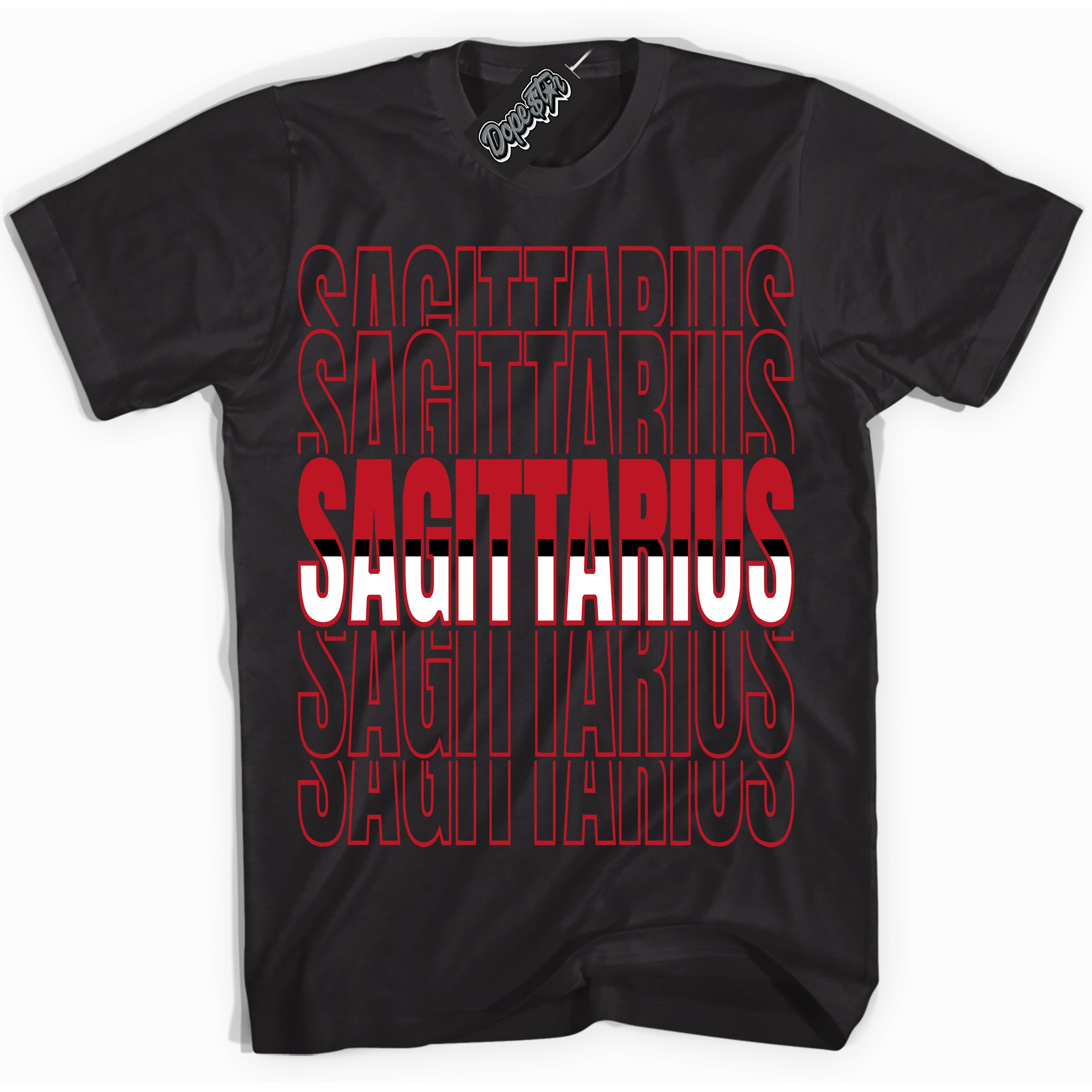 Cool Black Shirt with “ Sagittarius ” design that perfectly matches Black Dragon Red Dunk.
