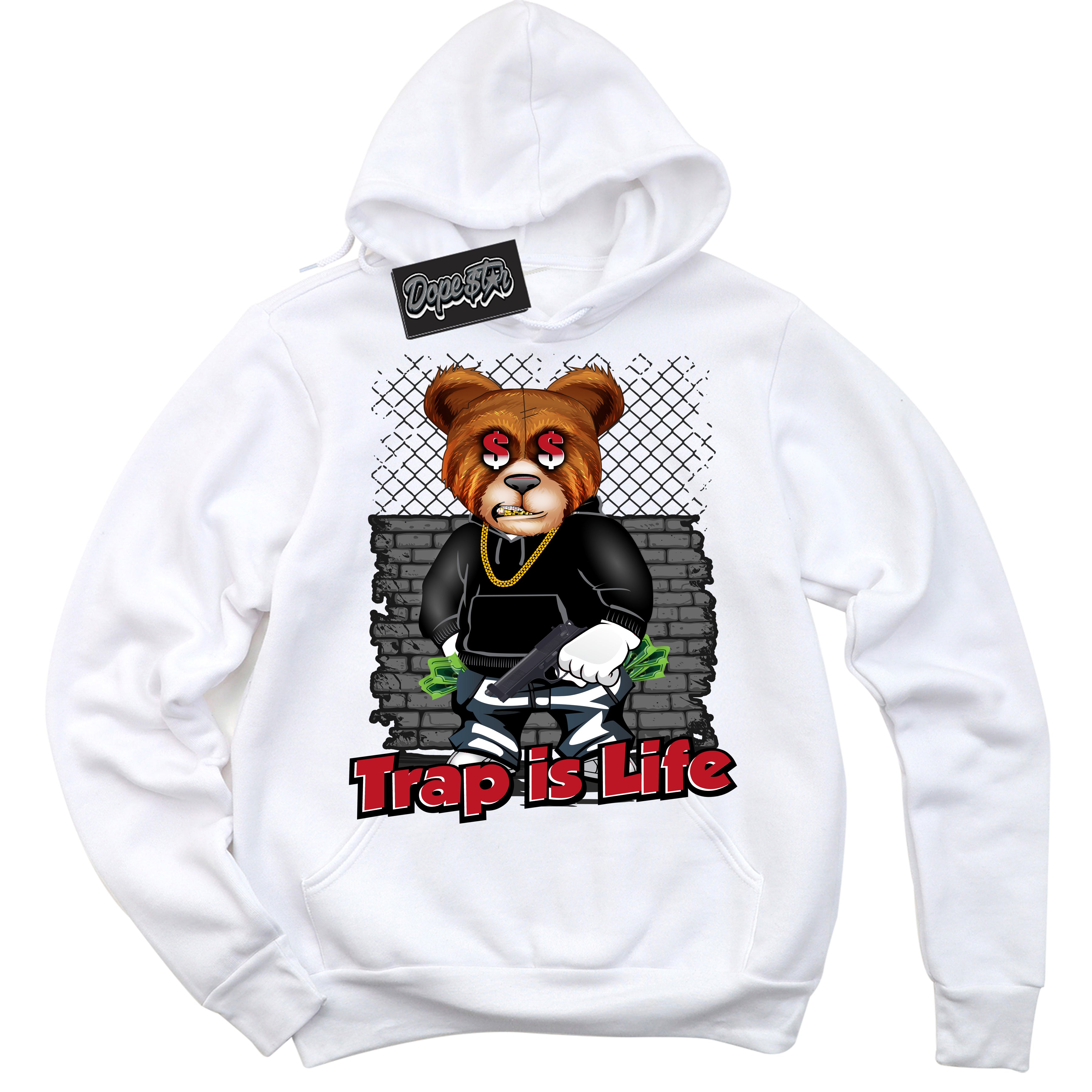 Cool White Hoodie with “ Only Bands ”  design that Perfectly Matches Black Dragon Red Dunk.