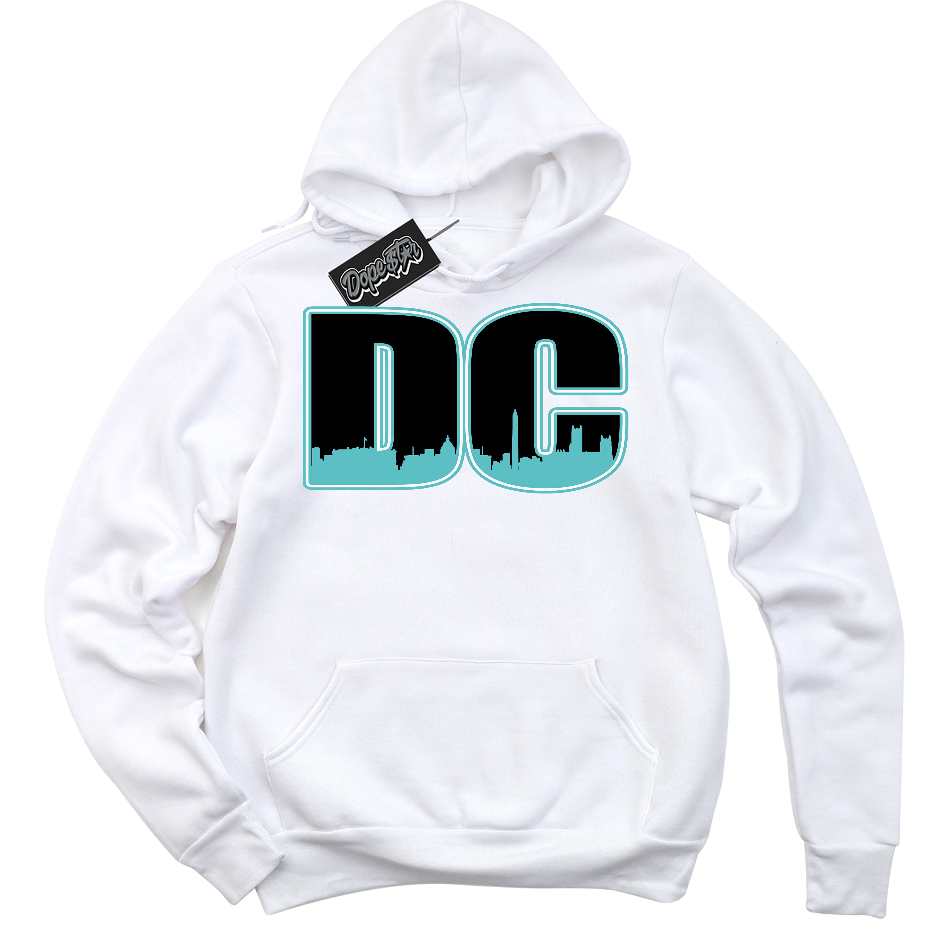 Dunk Low Retro Black Dusty Cactus 'DC' Hoodie - White Streetwear Mockup | Sneakerhead Sweatshirt Matching Dunk Low Retro Black Dusty Cactus | DC Urban Streetwear for Sneaker Matching OOTD | Outfits that pair perfectly with your ND Low Retro Black Dusty Cactus | Sneakerhead Fashion Must-Have Apparel for Men and Women.