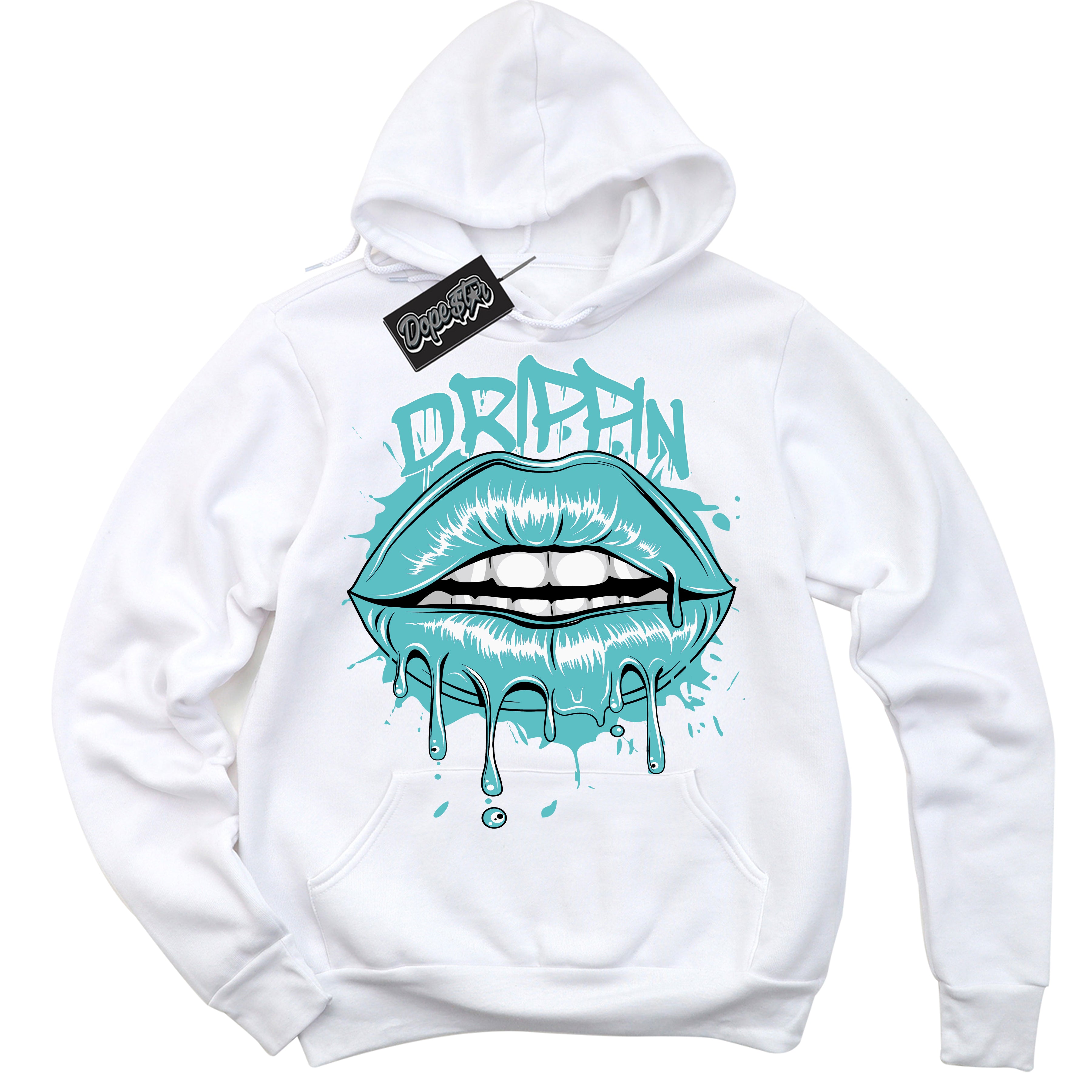 Dunk Low Retro Black Dusty Cactus 'Drippin' Hoodie - White Streetwear Mockup | Sneakerhead Sweatshirt Matching Dunk Low Retro Black Dusty Cactus | Limited Edition Urban Streetwear for Sneaker Matching OOTD | Outfits that pair perfectly with your ND Low Retro Black Dusty Cactus | Sneakerhead Fashion Must-Have Apparel for Men and Women.