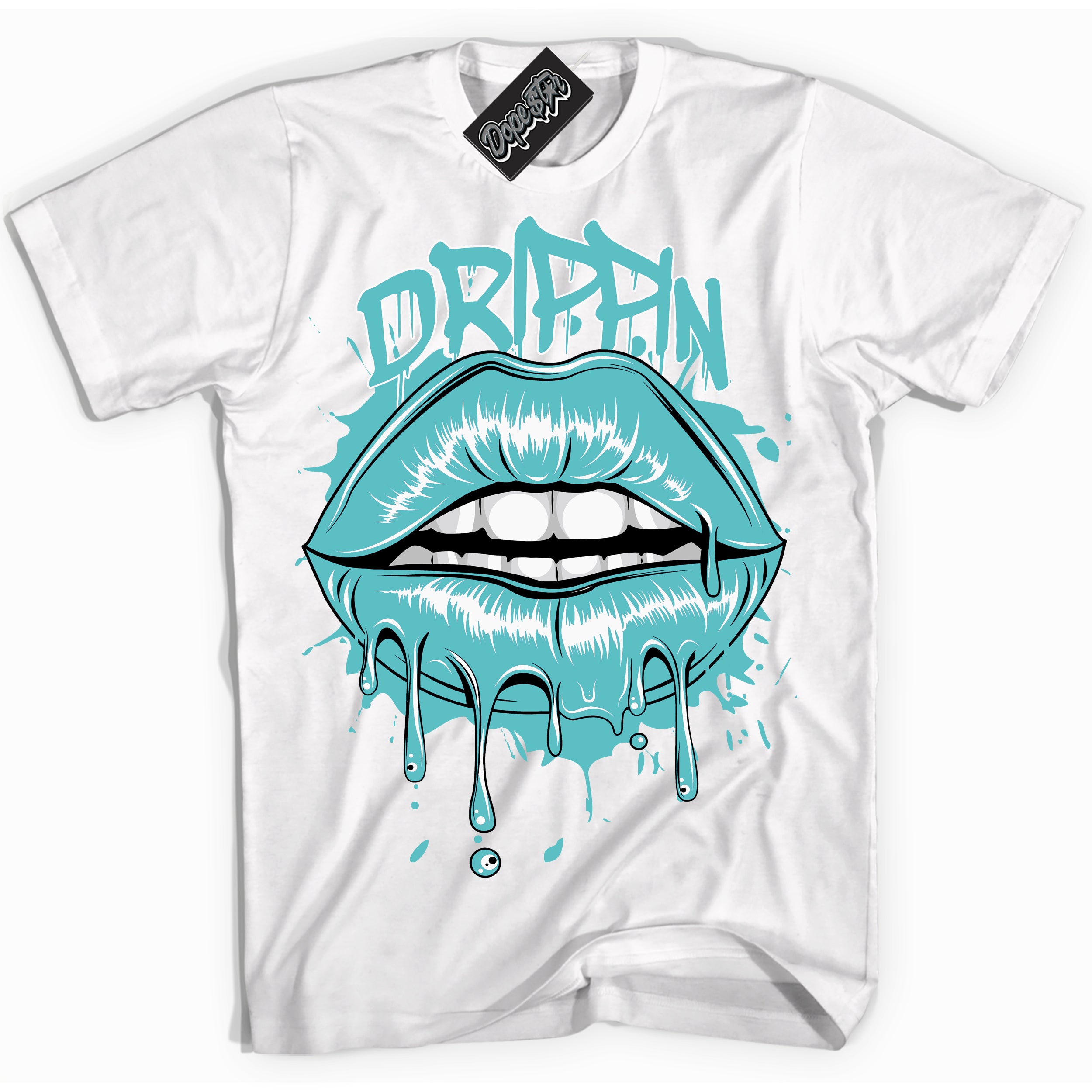 Dunk Low Retro Black Dusty Cactus 'Drippin' Shirt - White Streetwear Mockup | Sneakerhead T-Shirt Matching Dunk Low Retro Black Dusty Cactus | Limited Edition Urban Streetwear for Sneaker Matching OOTD | Outfits that pair perfectly with your ND Low Retro Black Dusty Cactus | Sneakerhead Fashion Must-Have Apparel for Men and Women.