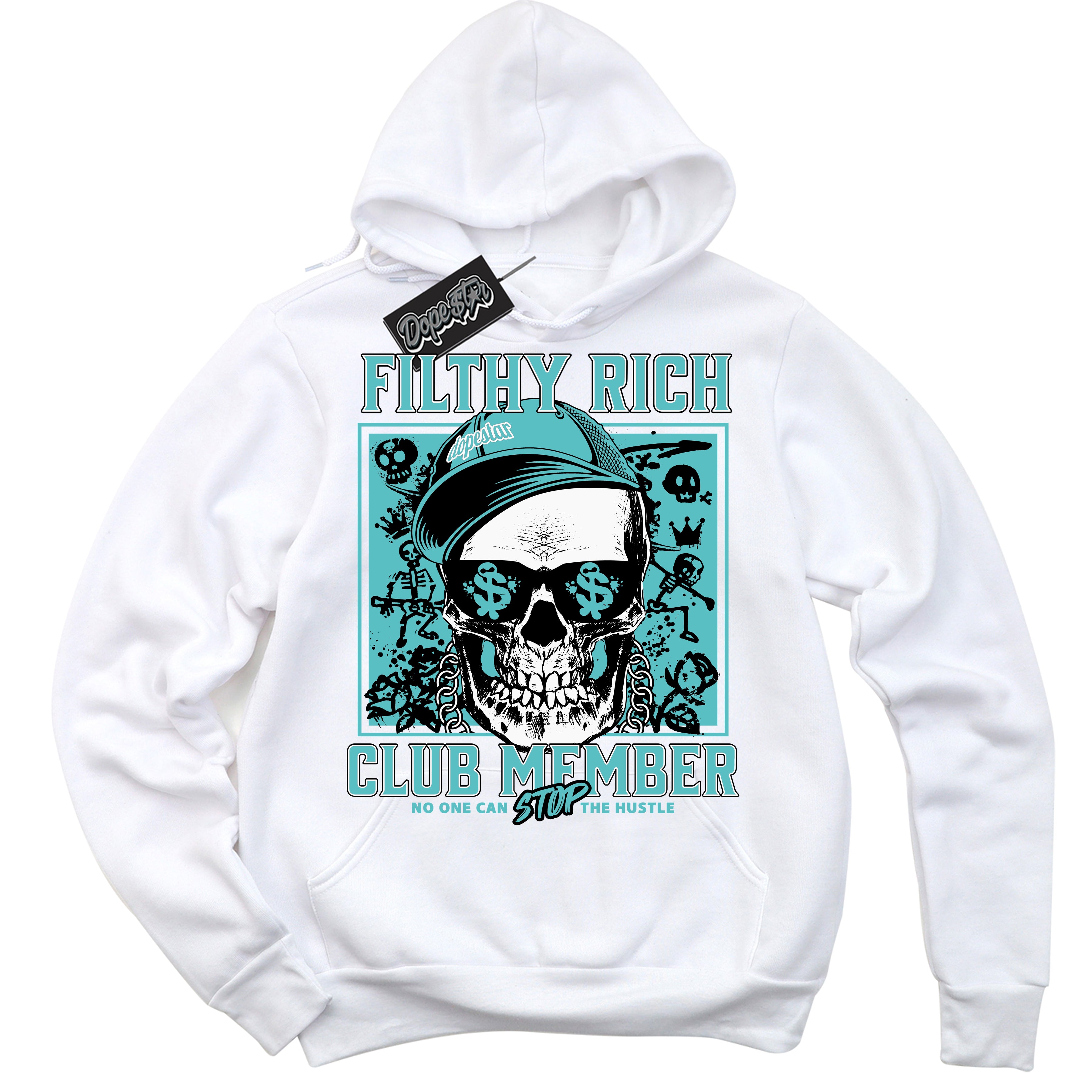 Dunk Low Retro Black Dusty Cactus 'Filthy Rich' Hoodie - White Streetwear Mockup | Sneakerhead Sweatshirt Matching Dunk Low Retro Black Dusty Cactus | Limited Edition Urban Streetwear for Sneaker Matching OOTD | Outfits that pair perfectly with your ND Low Retro Black Dusty Cactus | Sneakerhead Fashion Must-Have Apparel for Men and Women.