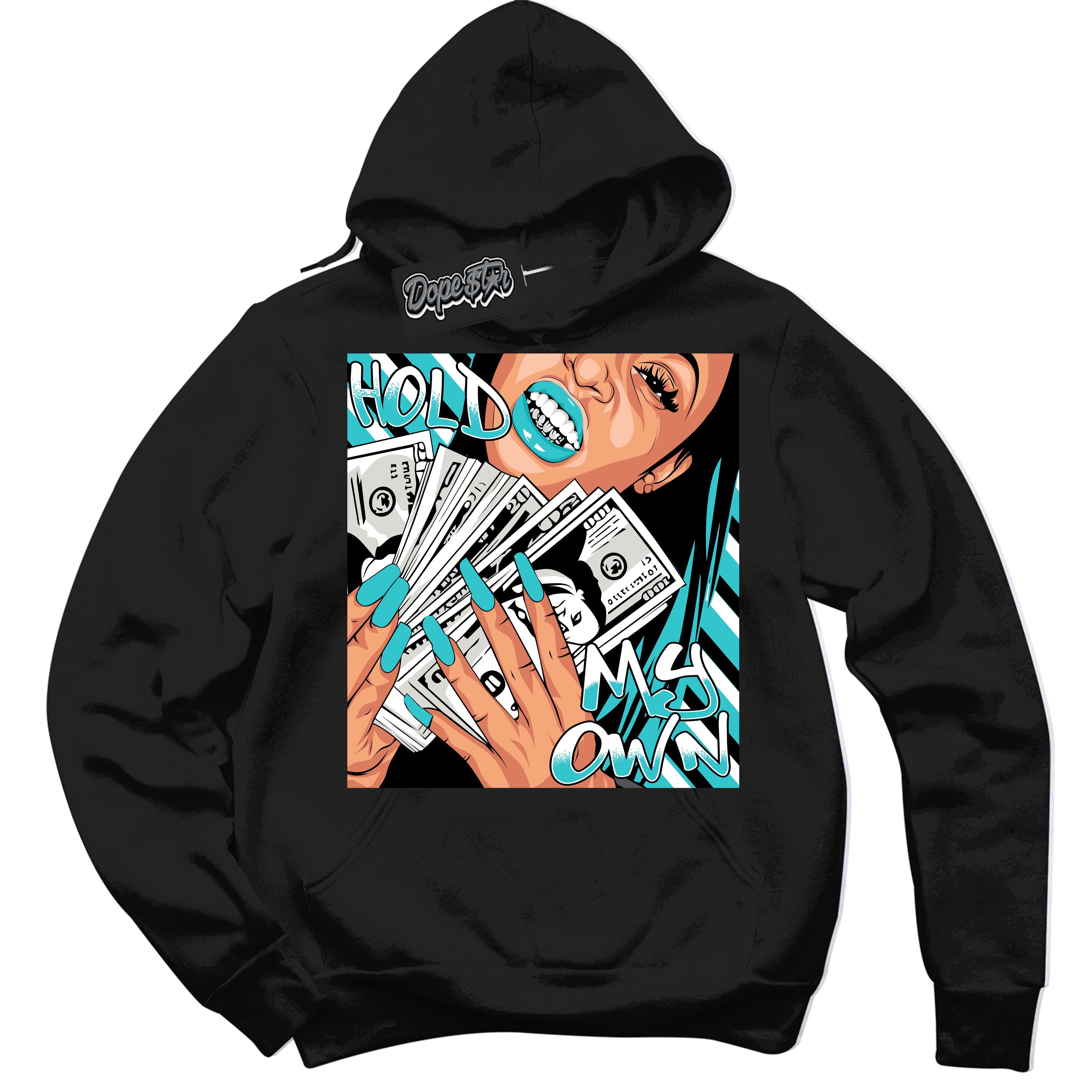 Dunk Low Retro Black Dusty Cactus 'Hold My Own' Hoodie - Black Streetwear Mockup | Sneakerhead Sweatshirt Matching Dunk Low Retro Black Dusty Cactus | Limited Edition Urban Streetwear for Sneaker Matching OOTD | Outfits that pair perfectly with your ND Low Retro Black Dusty Cactus | Sneakerhead Fashion Must-Have Apparel for Men and Women.