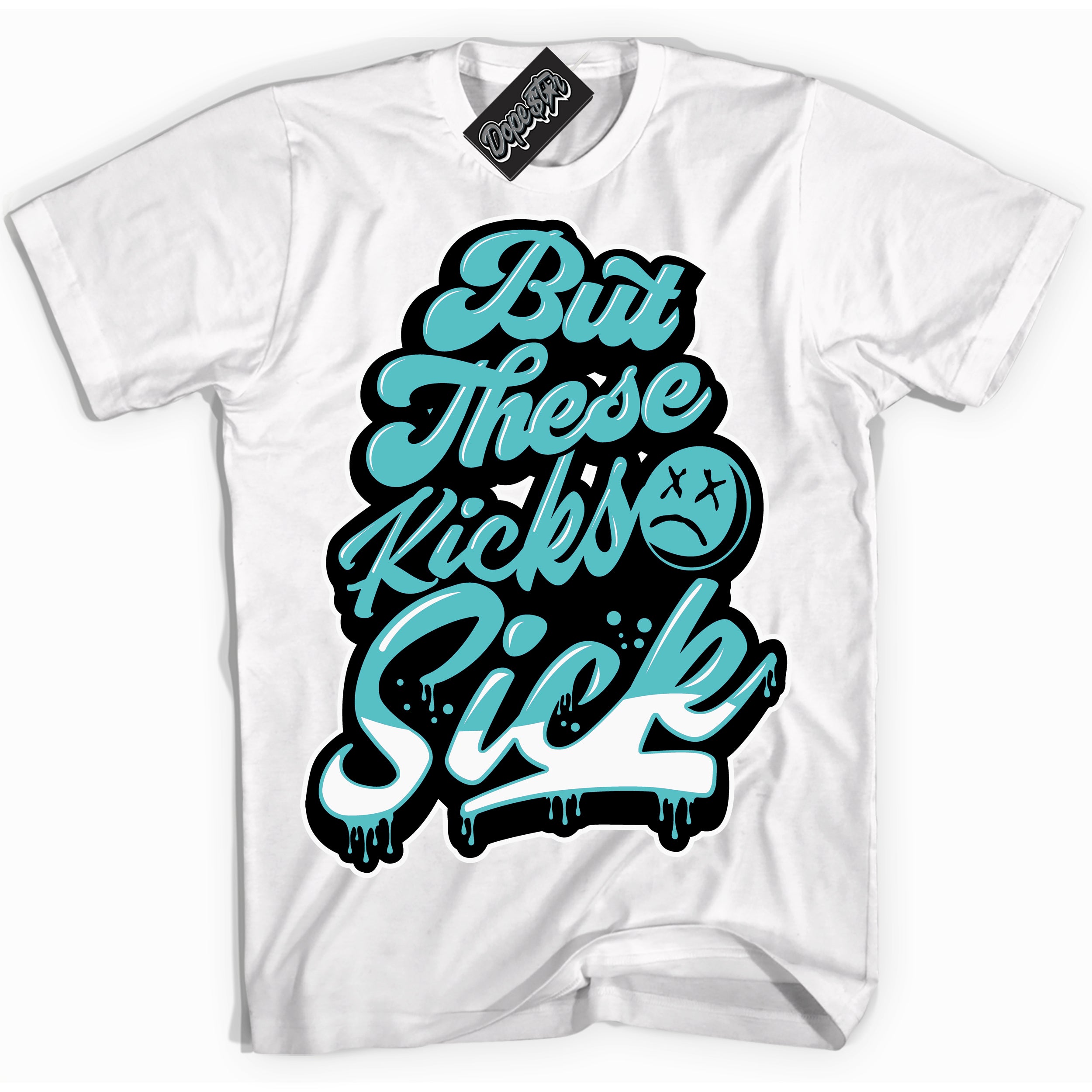 Dunk Low Retro Black Dusty Cactus 'Kick Sick' Shirt - White Streetwear Mockup | Sneakerhead T-Shirt Matching Dunk Low Retro Black Dusty Cactus | Limited Edition Urban Streetwear for Sneaker Matching OOTD | Outfits that pair perfectly with your ND Low Retro Black Dusty Cactus | Sneakerhead Fashion Must-Have Apparel for Men and Women.