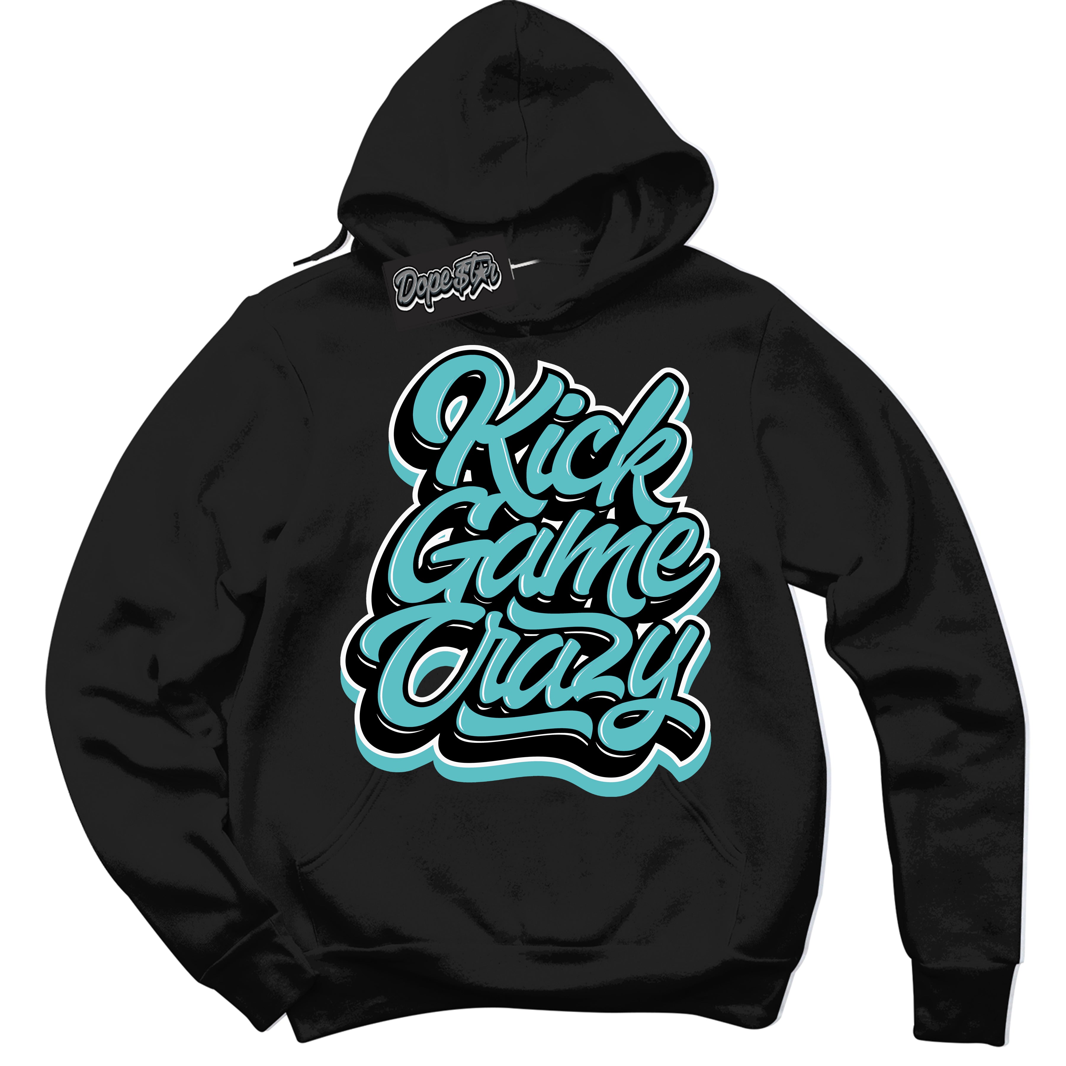 Dunk Low Retro Black Dusty Cactus 'Kick Game Crazy' Hoodie - Black Streetwear Mockup | Sneakerhead Sweatshirt Matching Dunk Low Retro Black Dusty Cactus | Limited Edition Urban Streetwear for Sneaker Matching OOTD | Outfits that pair perfectly with your ND Low Retro Black Dusty Cactus | Sneakerhead Fashion Must-Have Apparel for Men and Women.