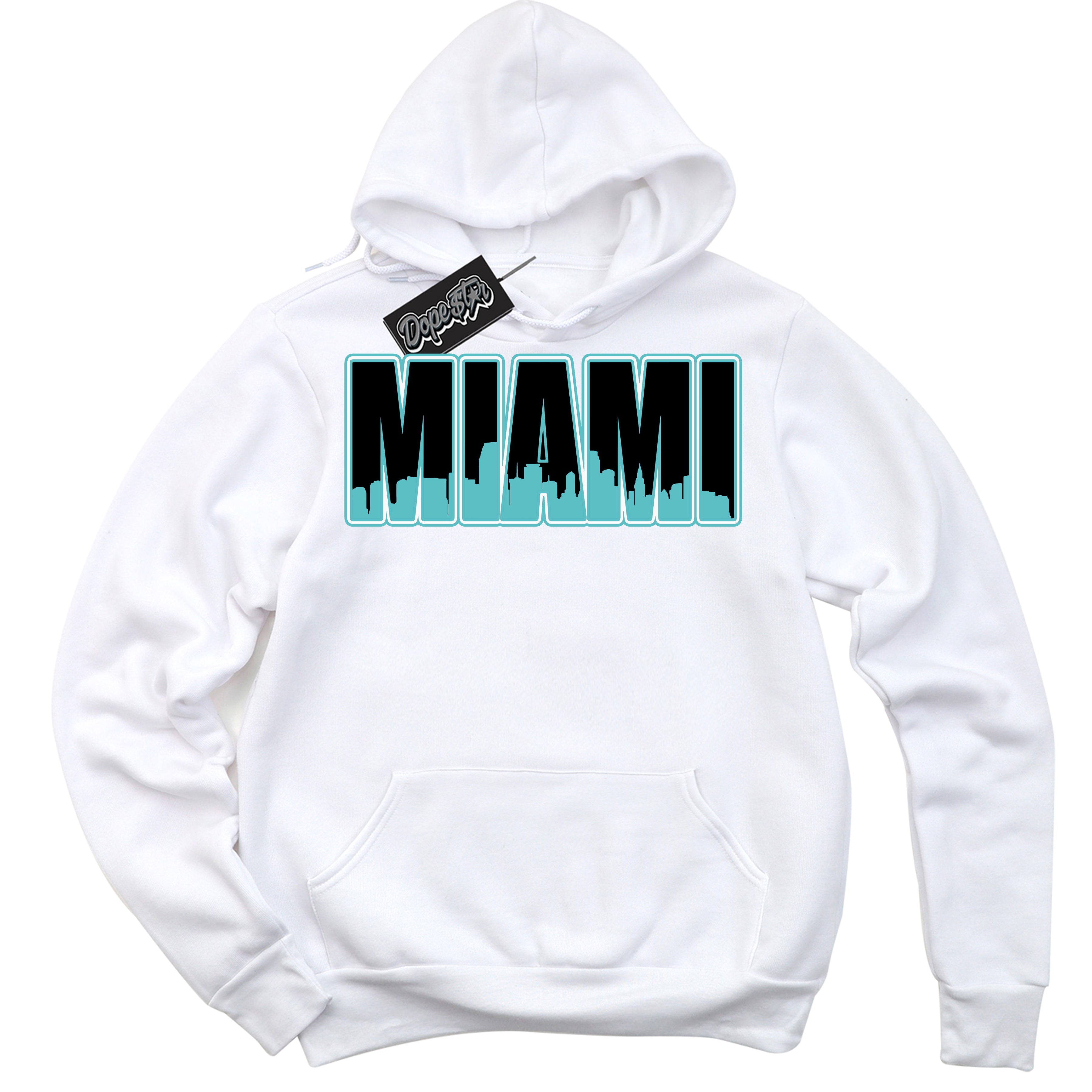 Dunk Low Retro Black Dusty Cactus 'Miami' Hoodie - White Streetwear Mockup | Sneakerhead Sweatshirt Matching Dunk Low Retro Black Dusty Cactus | Limited Edition Urban Streetwear for Sneaker Matching OOTD | Outfits that pair perfectly with your ND Low Retro Black Dusty Cactus | Sneakerhead Fashion Must-Have Apparel for Men and Women.