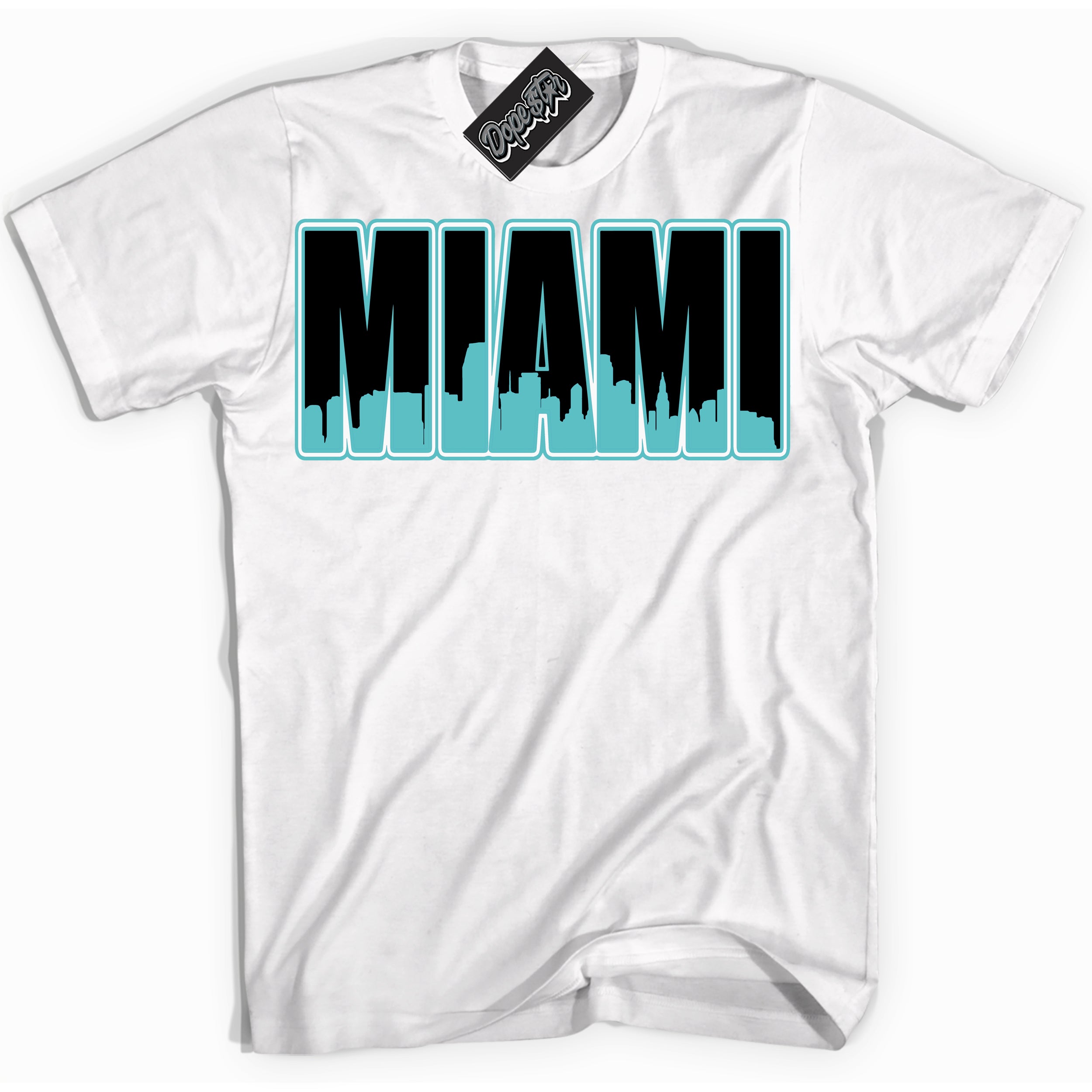 Dunk Low Retro Black Dusty Cactus 'Miami' Shirt - White Streetwear Mockup | Sneakerhead T-Shirt Matching Dunk Low Retro Black Dusty Cactus | Limited Edition Urban Streetwear for Sneaker Matching OOTD | Outfits that pair perfectly with your ND Low Retro Black Dusty Cactus | Sneakerhead Fashion Must-Have Apparel for Men and Women.