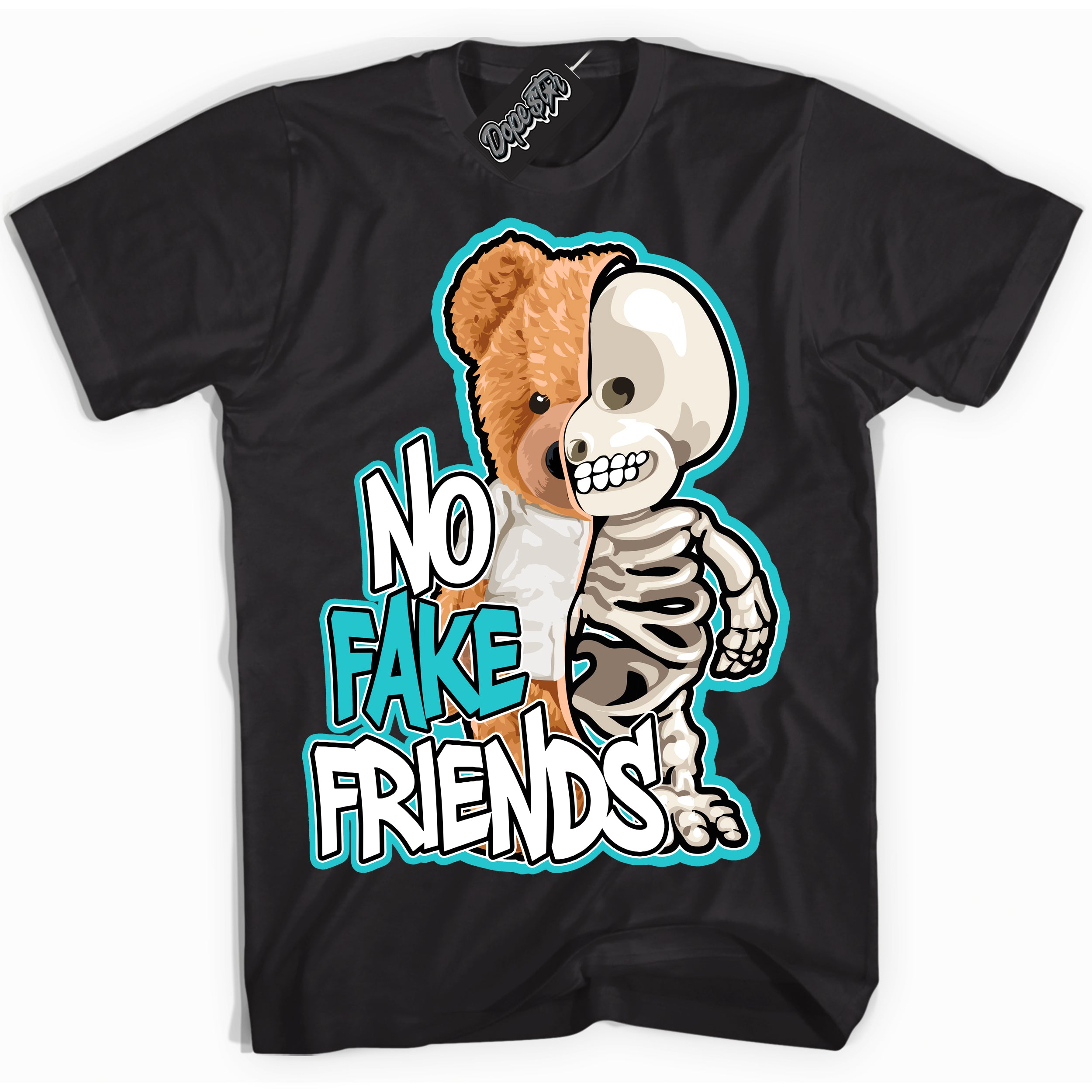 Dunk Low Retro Black Dusty Cactus 'No Fake Friends' Shirt - Black Streetwear Mockup | No Fake Friends T-Shirt Matching Dunk Low Retro Black Dusty Cactus | Limited Edition Urban Streetwear for Sneaker Matching OOTD | Outfits that pair perfectly with your ND Low Retro Black Dusty Cactus | No Fake Friends Fashion Must-Have Apparel for Men and Women.