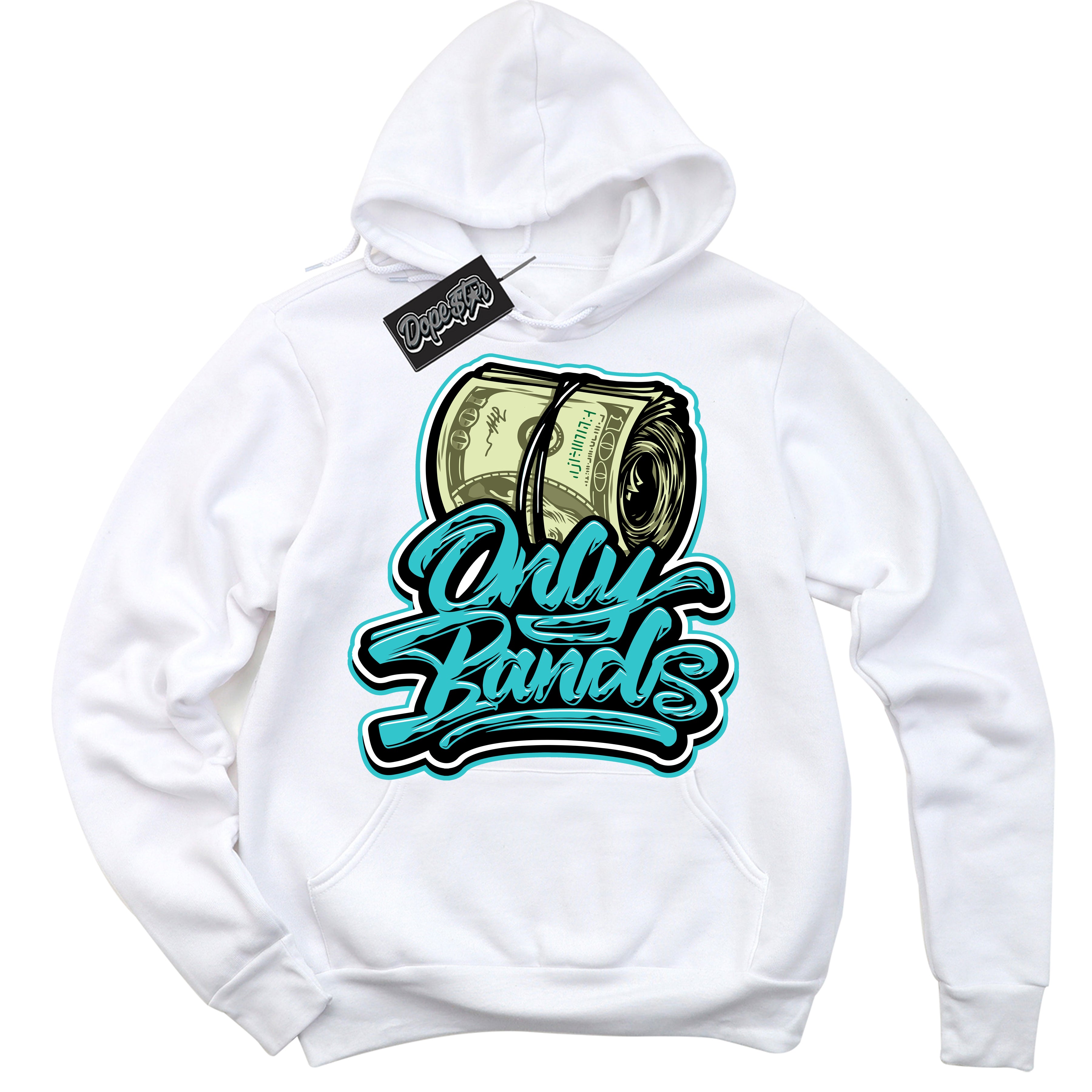 Dunk Low Retro Black Dusty Cactus 'Only Bands' Hoodie - White Streetwear Mockup | Sneakerhead Sweatshirt Matching Dunk Low Retro Black Dusty Cactus | Limited Edition Urban Streetwear for Sneaker Matching OOTD | Outfits that pair perfectly with your ND Low Retro Black Dusty Cactus | Sneakerhead Fashion Must-Have Apparel for Men and Women.