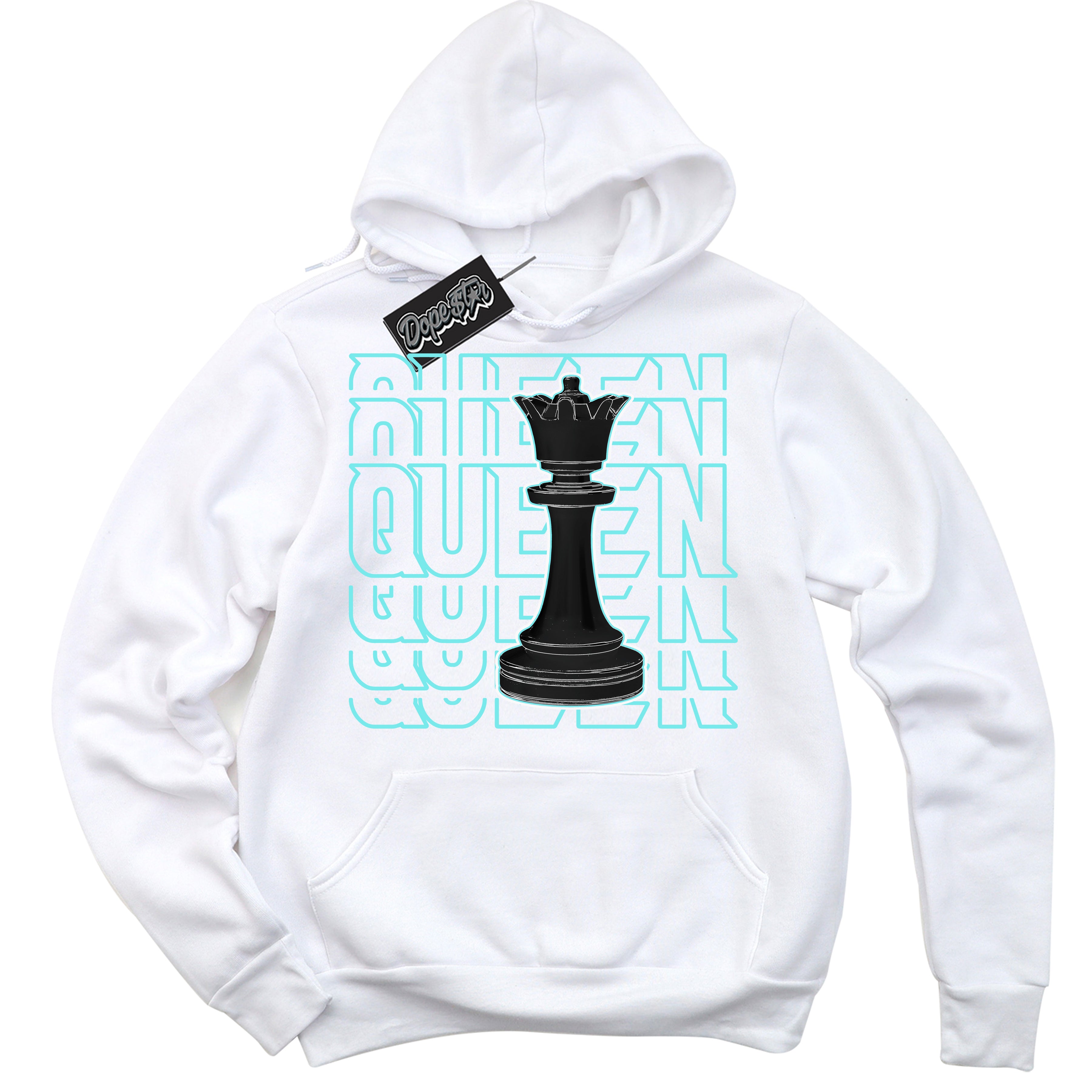 Dunk Low Retro Black Dusty Cactus 'Queen Chess' Hoodie - White Streetwear Mockup | Sneakerhead Sweatshirt Matching Dunk Low Retro Black Dusty Cactus | Limited Edition Urban Streetwear for Sneaker Matching OOTD | Outfits that pair perfectly with your ND Low Retro Black Dusty Cactus | Sneakerhead Fashion Must-Have Apparel for Men and Women.