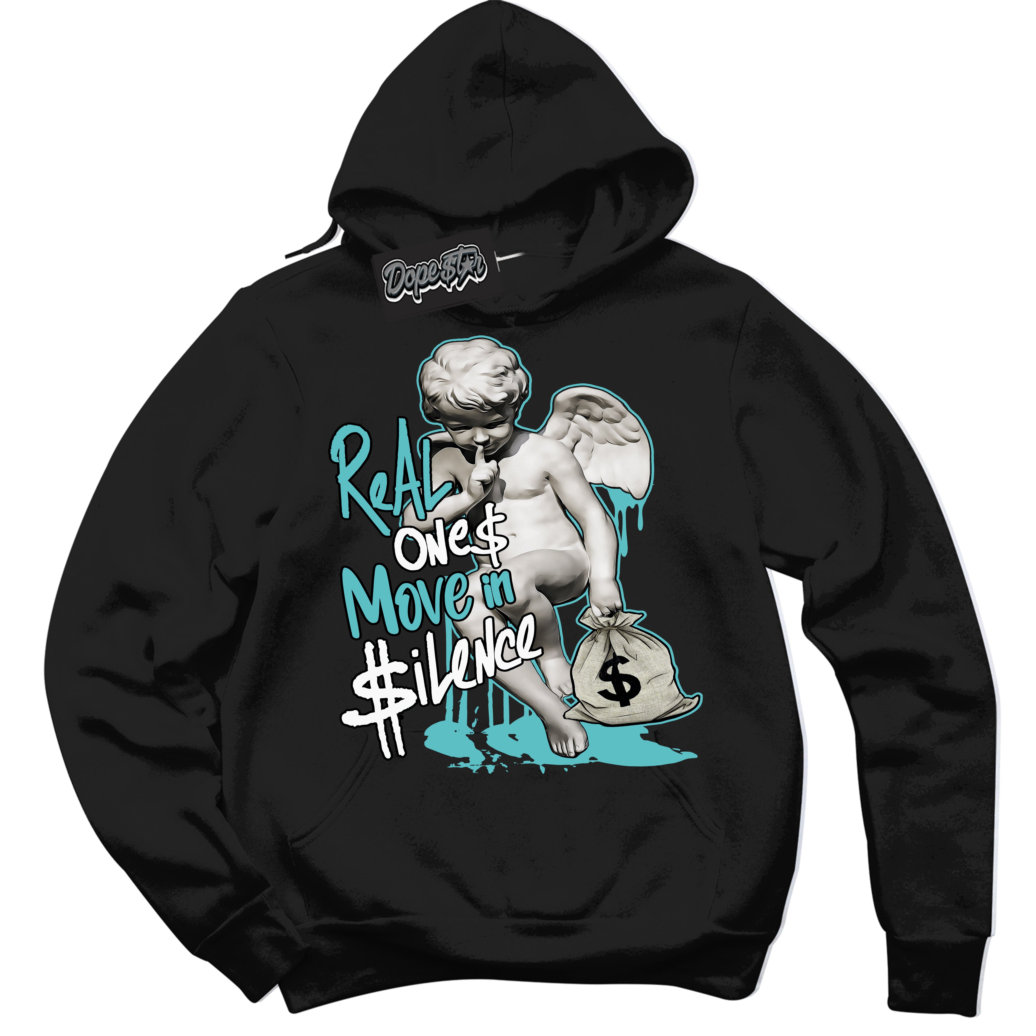 Dunk Low Retro Black Dusty Cactus 'Real Ones Cherub' Hoodie - Black Streetwear Mockup | Sneakerhead Sweatshirt Matching Dunk Low Retro Black Dusty Cactus | Limited Edition Urban Streetwear for Sneaker Matching OOTD | Outfits that pair perfectly with your ND Low Retro Black Dusty Cactus | Sneakerhead Fashion Must-Have Apparel for Men and Women.