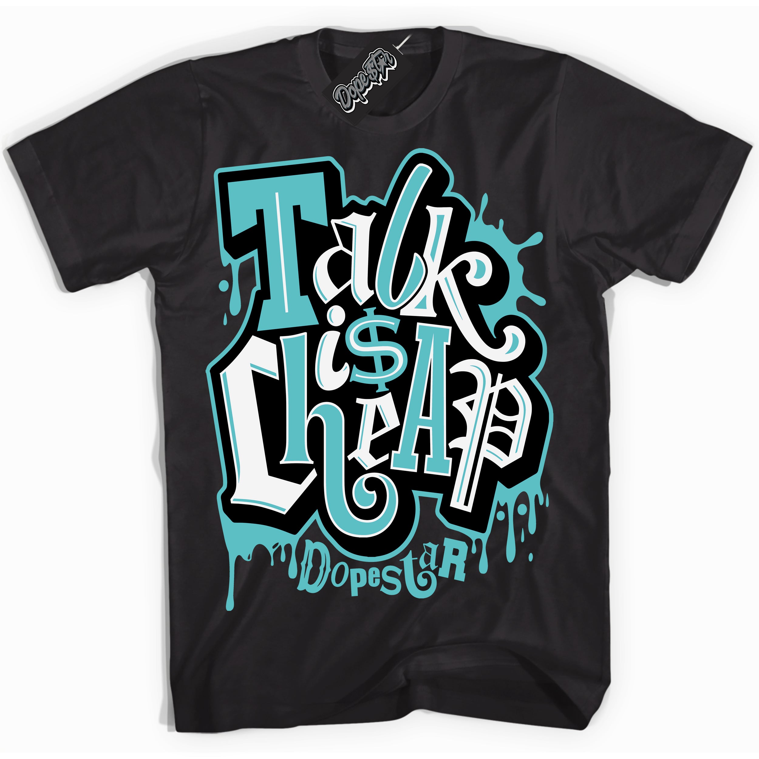 Dunk Low Retro Black Dusty Cactus 'Talk Is Cheap' Shirt - Black Streetwear Mockup | Sneakerhead T-Shirt Matching Dunk Low Retro Black Dusty Cactus | Limited Edition Urban Streetwear for Sneaker Matching OOTD | Outfits that pair perfectly with your ND Low Retro Black Dusty Cactus | Sneakerhead Fashion Must-Have Apparel for Men and Women.