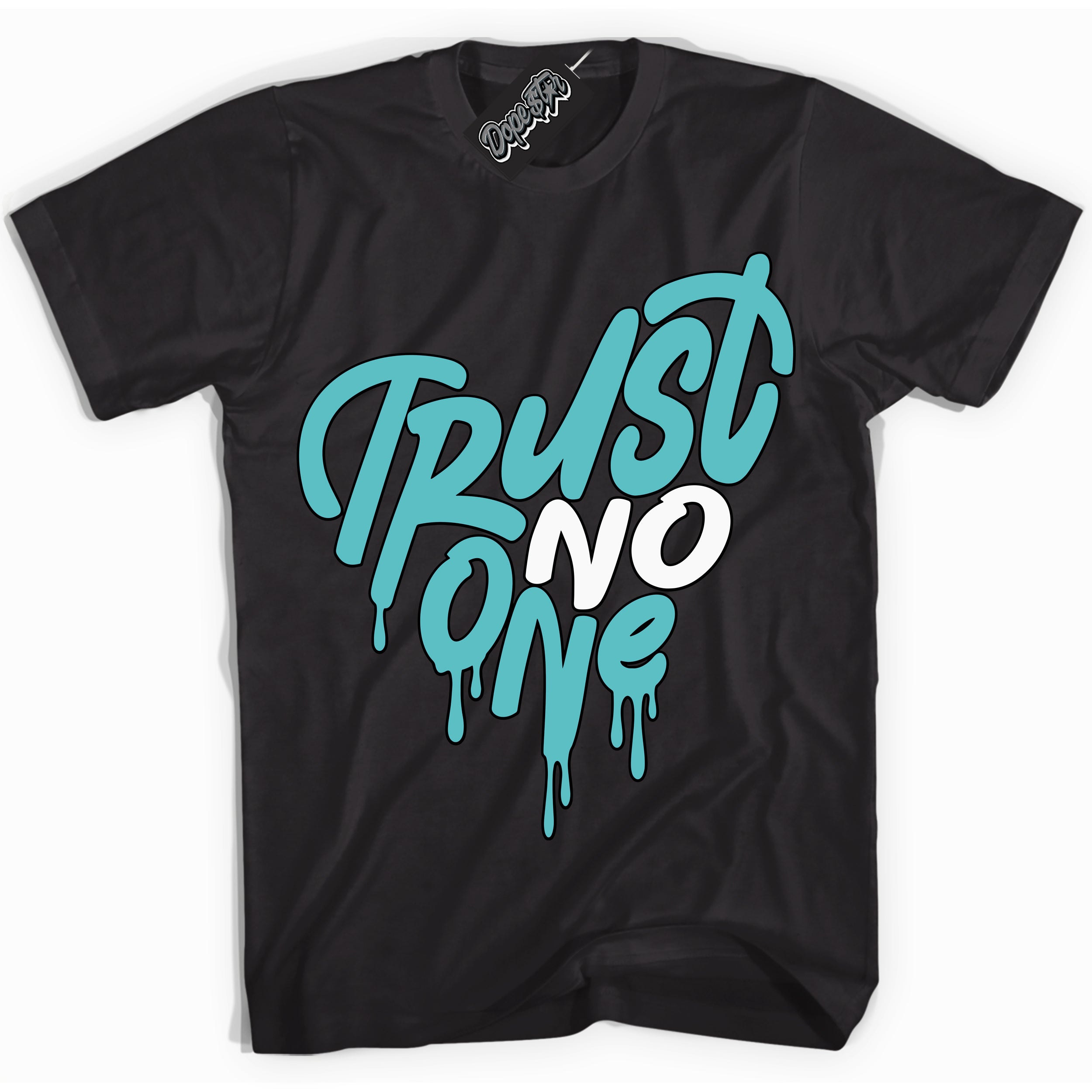 Dunk Low Retro Black Dusty Cactus 'Trust No One Heart' Shirt - Black Streetwear Mockup | Sneakerhead T-Shirt Matching Dunk Low Retro Black Dusty Cactus | Limited Edition Urban Streetwear for Sneaker Matching OOTD | Outfits that pair perfectly with your ND Low Retro Black Dusty Cactus | Sneakerhead Fashion Must-Have Apparel for Men and Women.