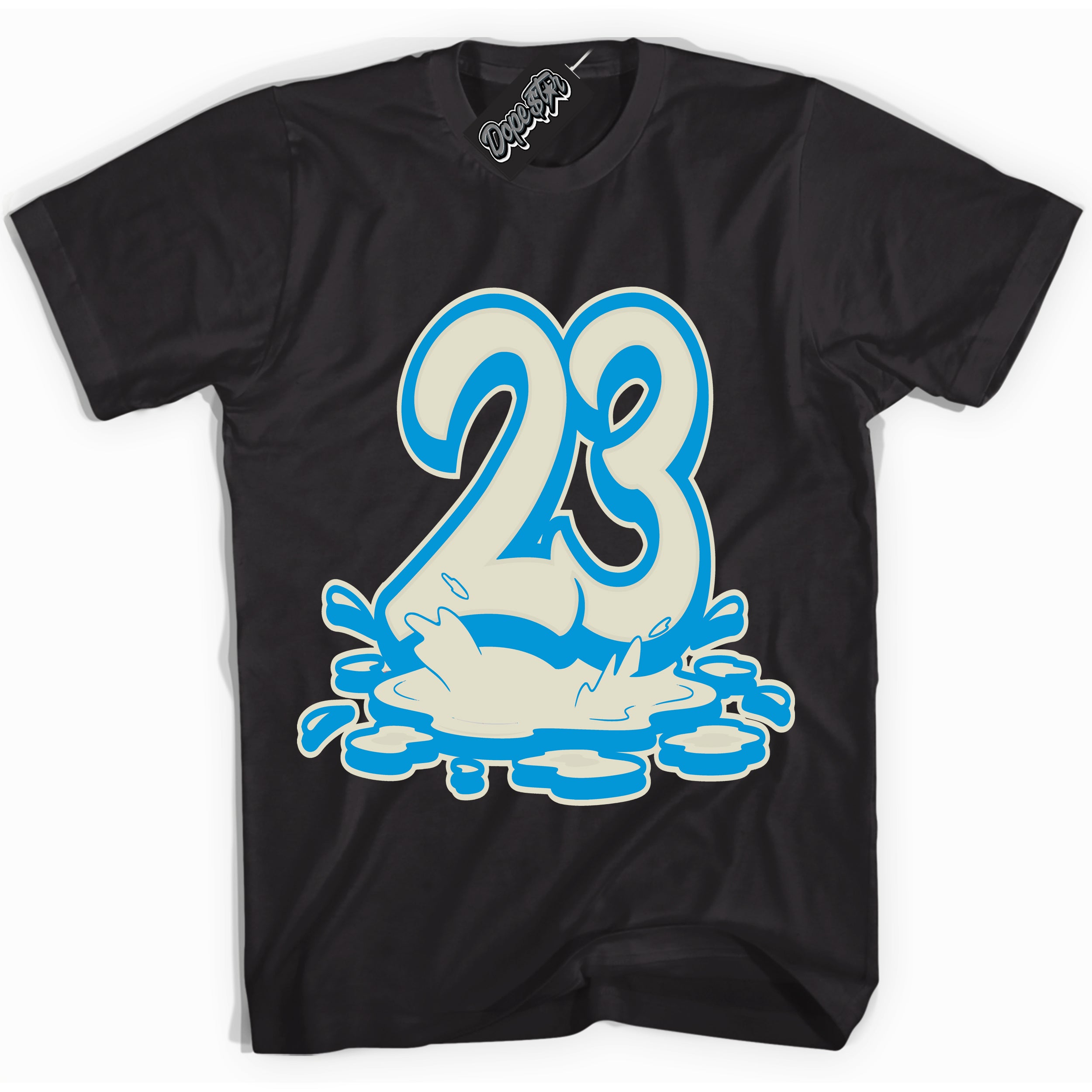 Dunk Low Coconut Milk University Blue '23 Melting' Shirt – Black Streetwear T-Shirt | Sneaker Matching Tee for Dunk Low Coconut Milk University Blue | Urban Fashion for 23 Melting | Men's & Women's Streetwear Outfit by Sneaker Shirts Outlet.