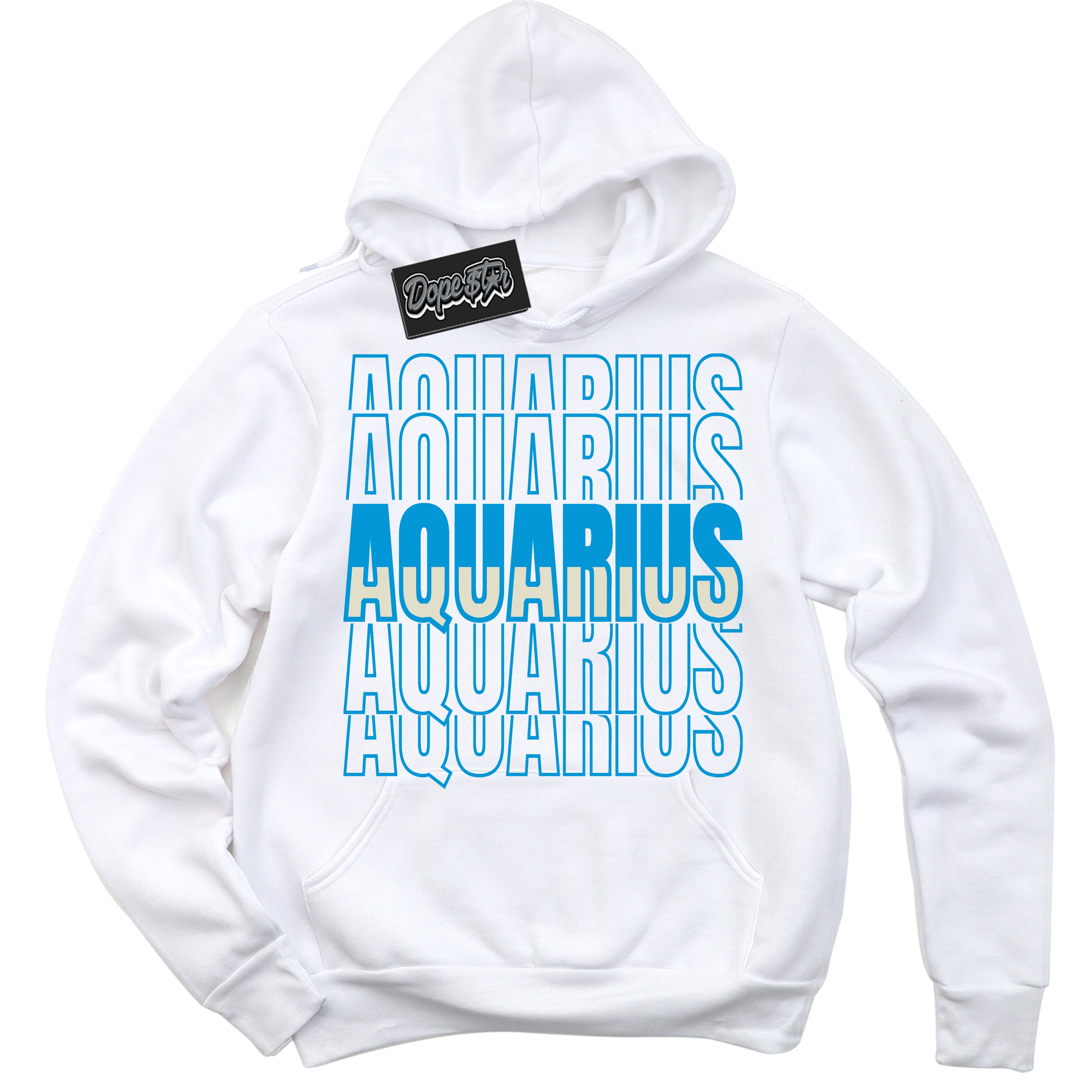 Dunk Low Coconut Milk University Blue 'Aquarius' Hoodie – White Streetwear Sweatshirt | Sneaker Matching Hoodie for Dunk Low Coconut Milk University Blue | Urban Fashion for Aquarius | Men's & Women's Streetwear Outfit by Sneaker Shirts Outlet.