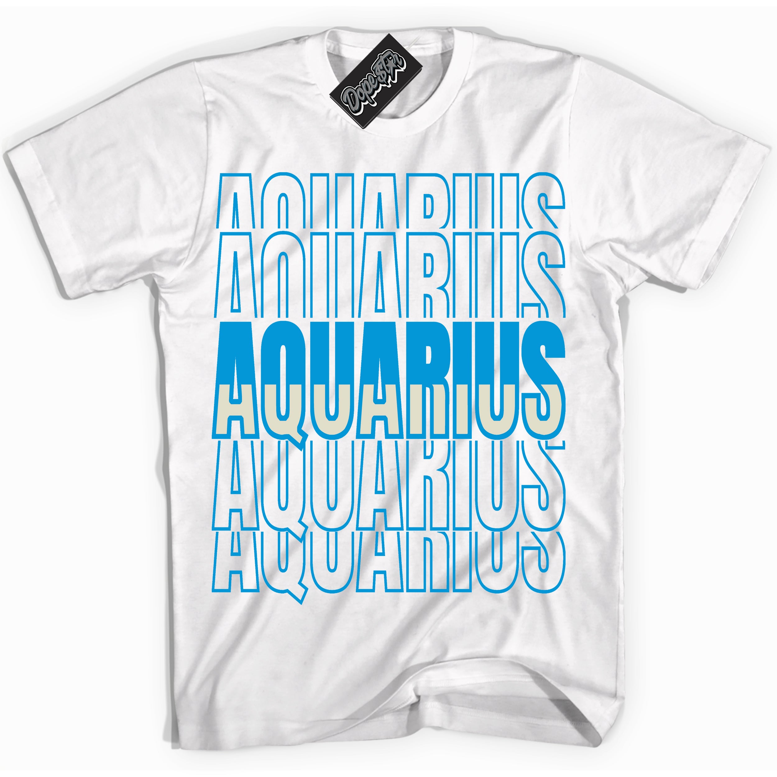 Dunk Low Coconut Milk University Blue 'Aquarius' Shirt – White Streetwear T-Shirt | Sneaker Matching Tee for Dunk Low Coconut Milk University Blue | Urban Fashion for Aquarius | Men's & Women's Streetwear Outfit by Sneaker Shirts Outlet.