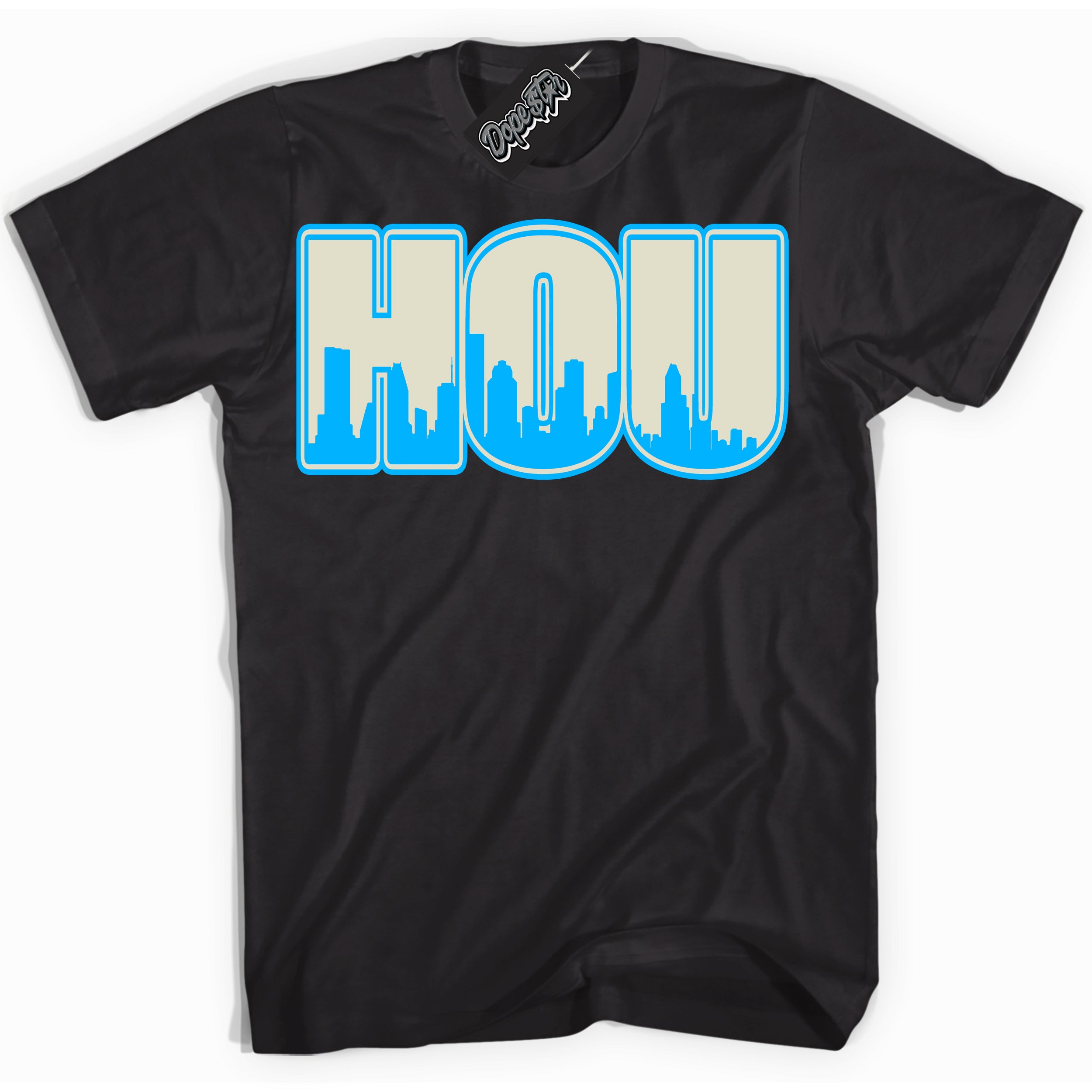 Dunk Low Coconut Milk University Blue 'Houston' Shirt – Black Streetwear T-Shirt | Sneaker Matching Tee for Dunk Low Coconut Milk University Blue | Urban Fashion for Houston | Men's & Women's Streetwear Outfit by Sneaker Shirts Outlet.