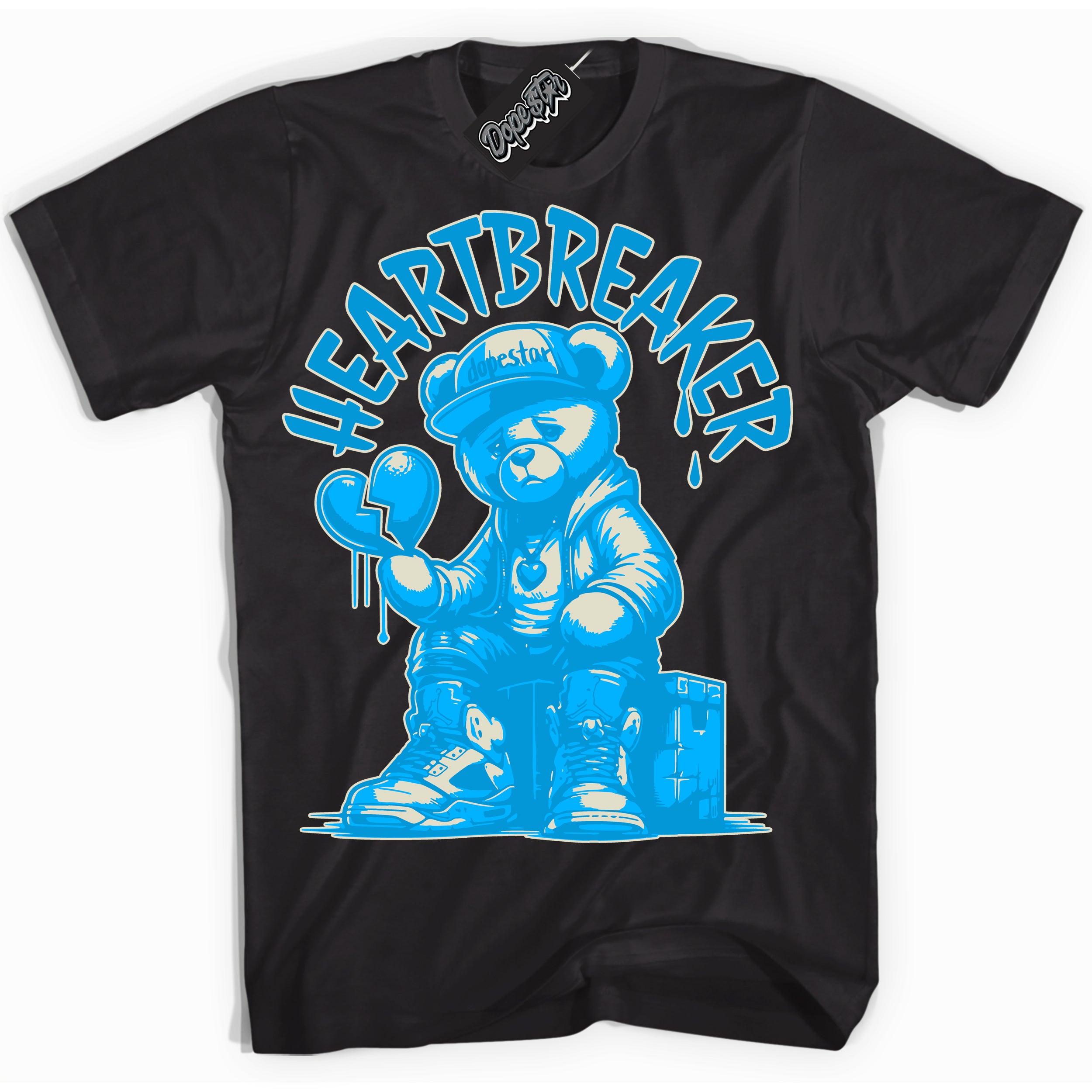 Dunk Low Coconut Milk University Blue 'Heartbreaker Bear' Shirt – Black Streetwear T-Shirt | Sneaker Matching Tee for Dunk Low Coconut Milk University Blue | Urban Fashion for Sneakerheads | Men's & Women's Streetwear Outfit by Sneaker Shirts Outlet.