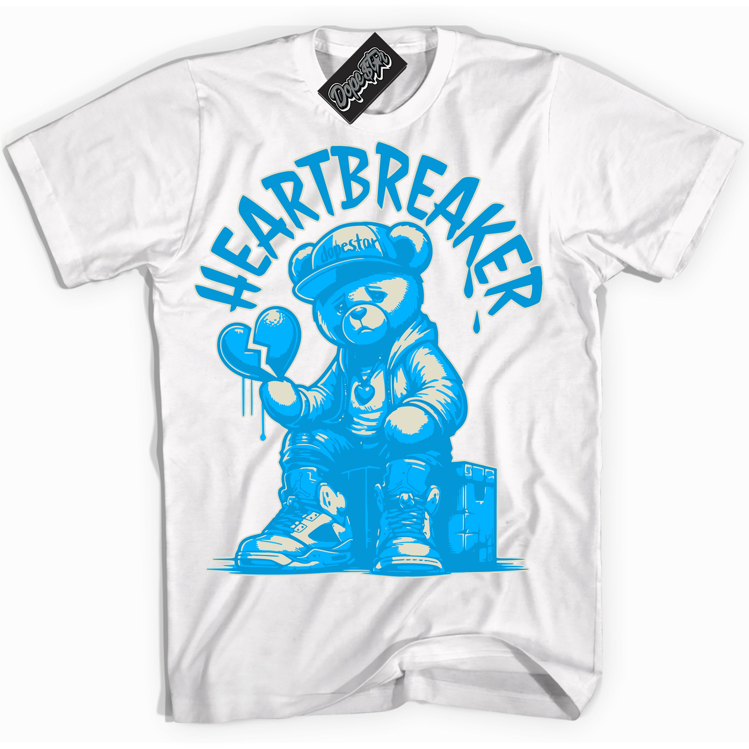 Dunk Low Coconut Milk University Blue 'Heartbreaker Bear' Shirt – White Streetwear T-Shirt | Sneaker Matching Tee for Dunk Low Coconut Milk University Blue | Urban Fashion for Sneakerheads | Men's & Women's Streetwear Outfit by Sneaker Shirts Outlet.