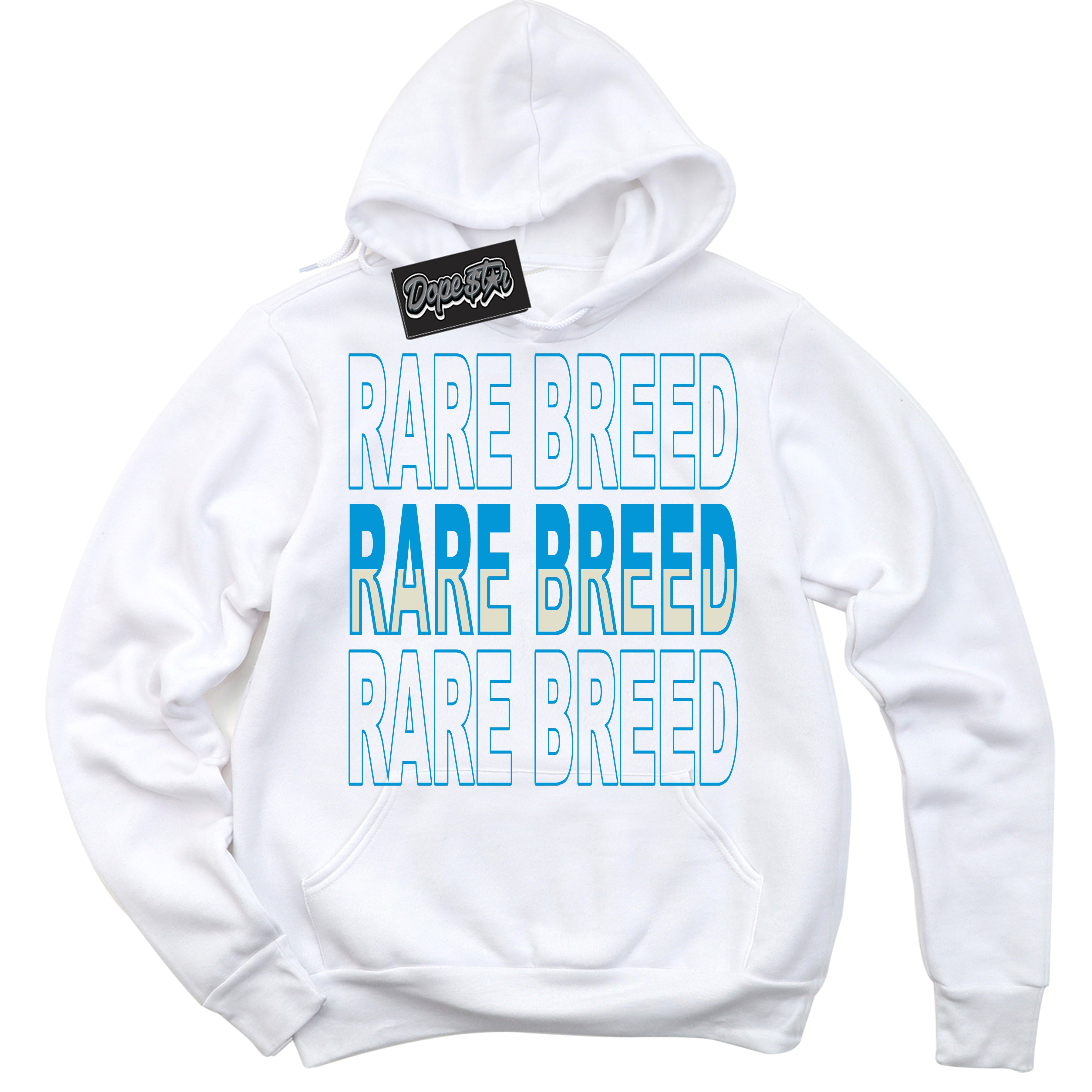 Dunk Low Coconut Milk University Blue 'Rare Breed' Hoodie – White Streetwear Sweatshirt | Sneaker Matching Hoodie for Dunk Low Coconut Milk University Blue | Urban Fashion for Rare Breed | Men's & Women's Streetwear Outfit by Sneaker Shirts Outlet.